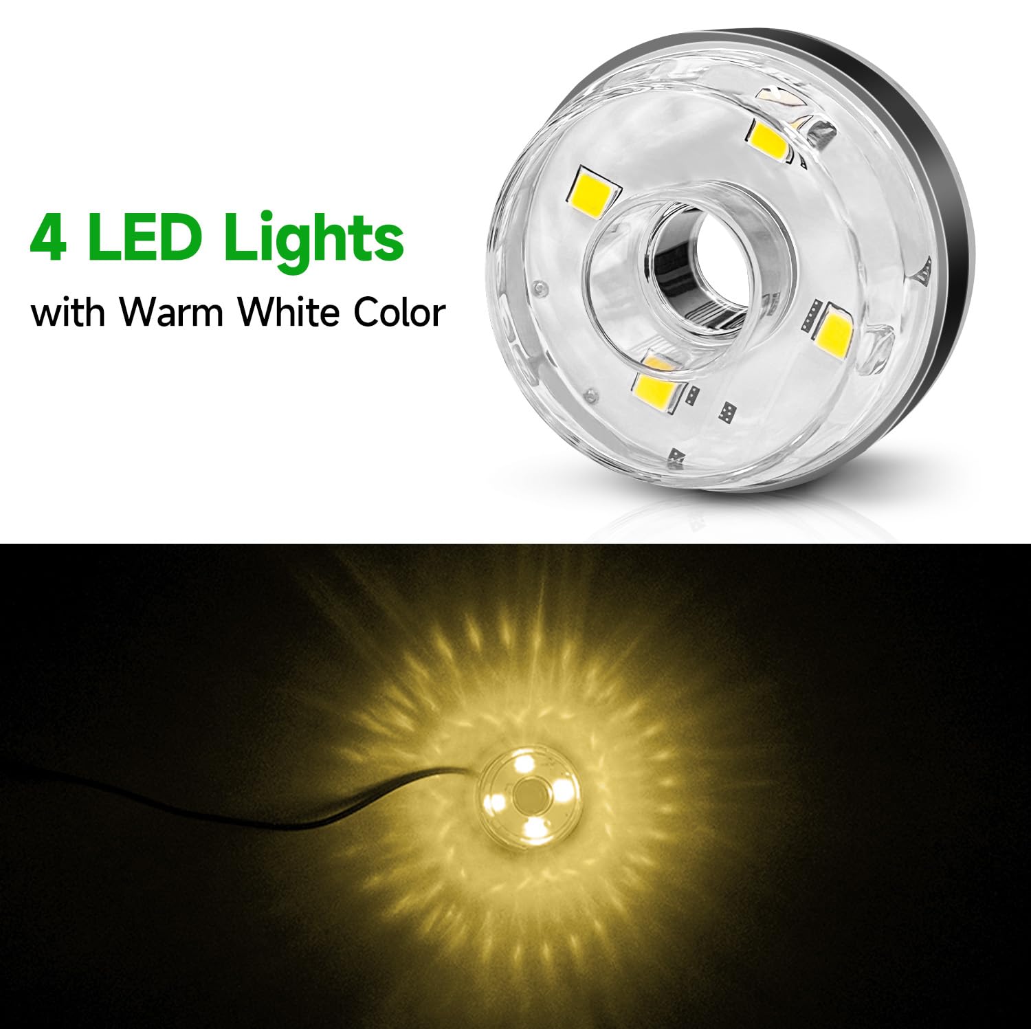 NATPOW Mini Bomba de Agua Sumergible con Luz LED 3000K, 15W 800L/H Bomba de Acuario con 3 Buses Boquillas, Cable 3M, Ultra Silenciosa Bomba para Acuario Fuente Estanque Estatuas