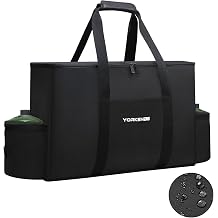 Camping Stove Carry Case, Camping 2 Burner Stove Storage Bag with Padded Carry Handle, Double Durable Zipper, 2 Adjustable Pockets, Size 23.6"x14.5"x5.5"