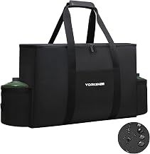 Camp Stove Carry Bag, Camping Stove Carrying Case for Coleman 2-Burner, 1680D Stove Storage bag, with Double Zipper, 2 Adjustful Side Pockets, Fits Grills/Stoves up to 23.6 x 14.5 x 5.5Inches