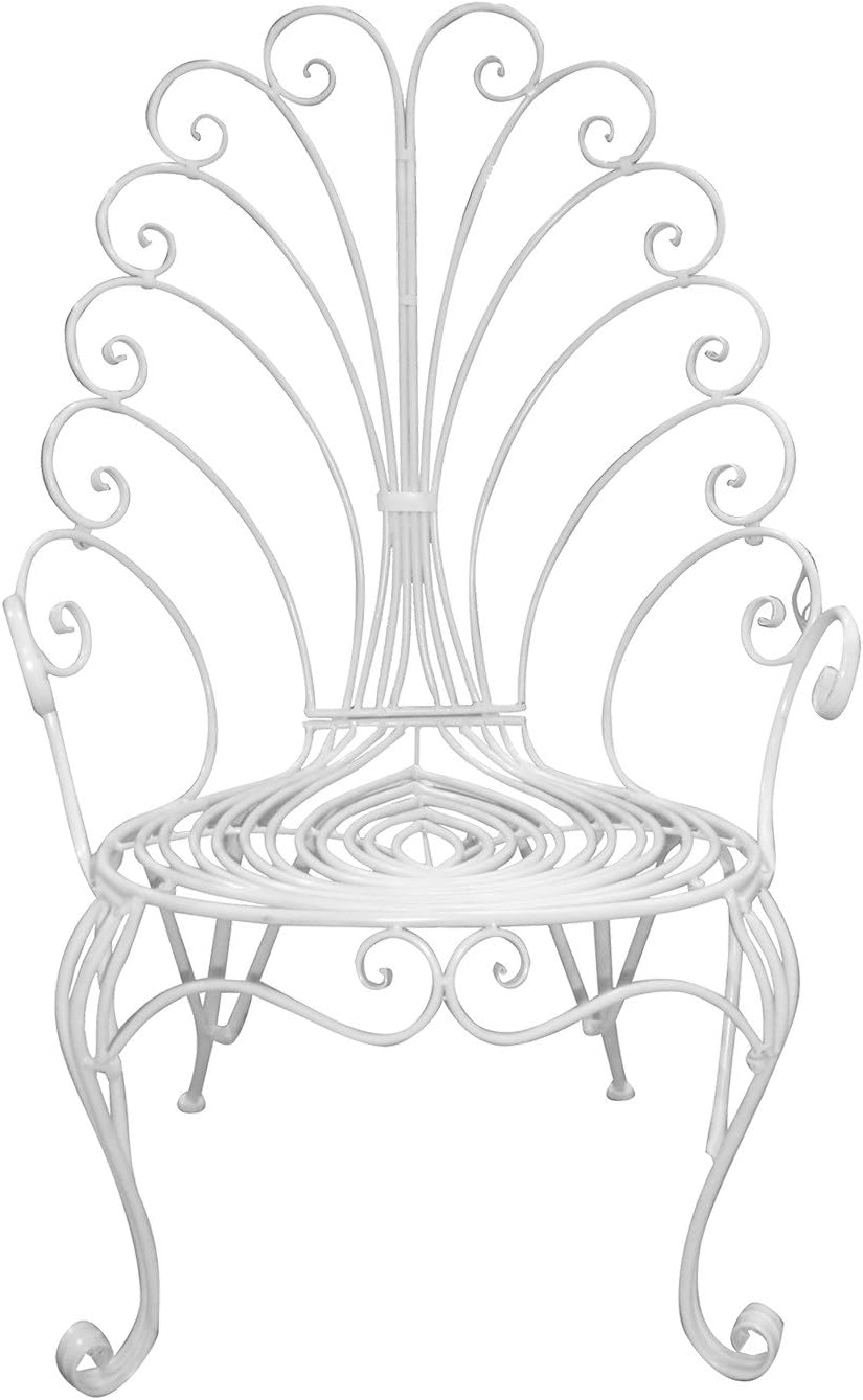 HiLine Gift Garden Décor Arm Chair, 28 by 21.50 by 50Inch, White Lawn Chairs
