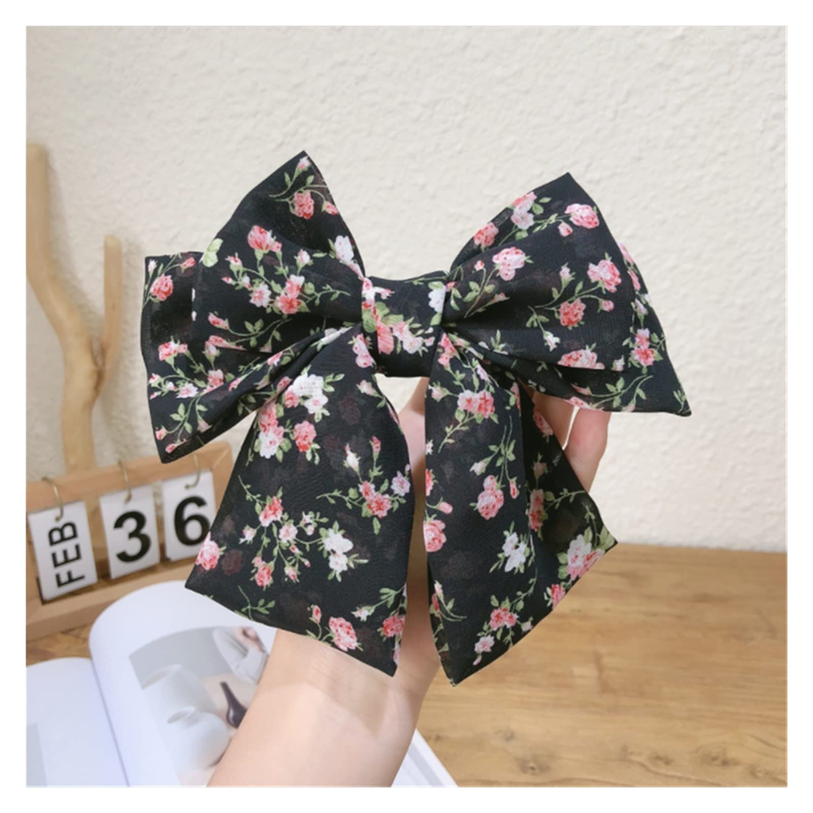 Épingle à cheveux pour filles avec pince à ressort et nœud en tissu