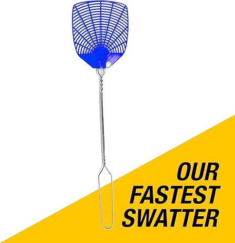 Miniatura 3 de PIC Matamoscas de alambre con mango de metal (los colores pueden variar), paquete de 6