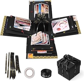 DIY Explosion Surprise Box, 24x24x24cm 5-Layer Creative Handmade Gift Box, DIY Folding Photo Album, Explosion Box for Christmas, Birthday, Anniversary, Valentine's Day,
