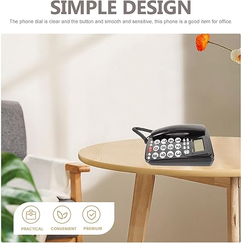 Miniatura 5 de Housoutil Teléfono de escritorio portátil de mesa con pantalla grande, fácil instalación, teléfono fijo con cable para oficina y uso doméstico,