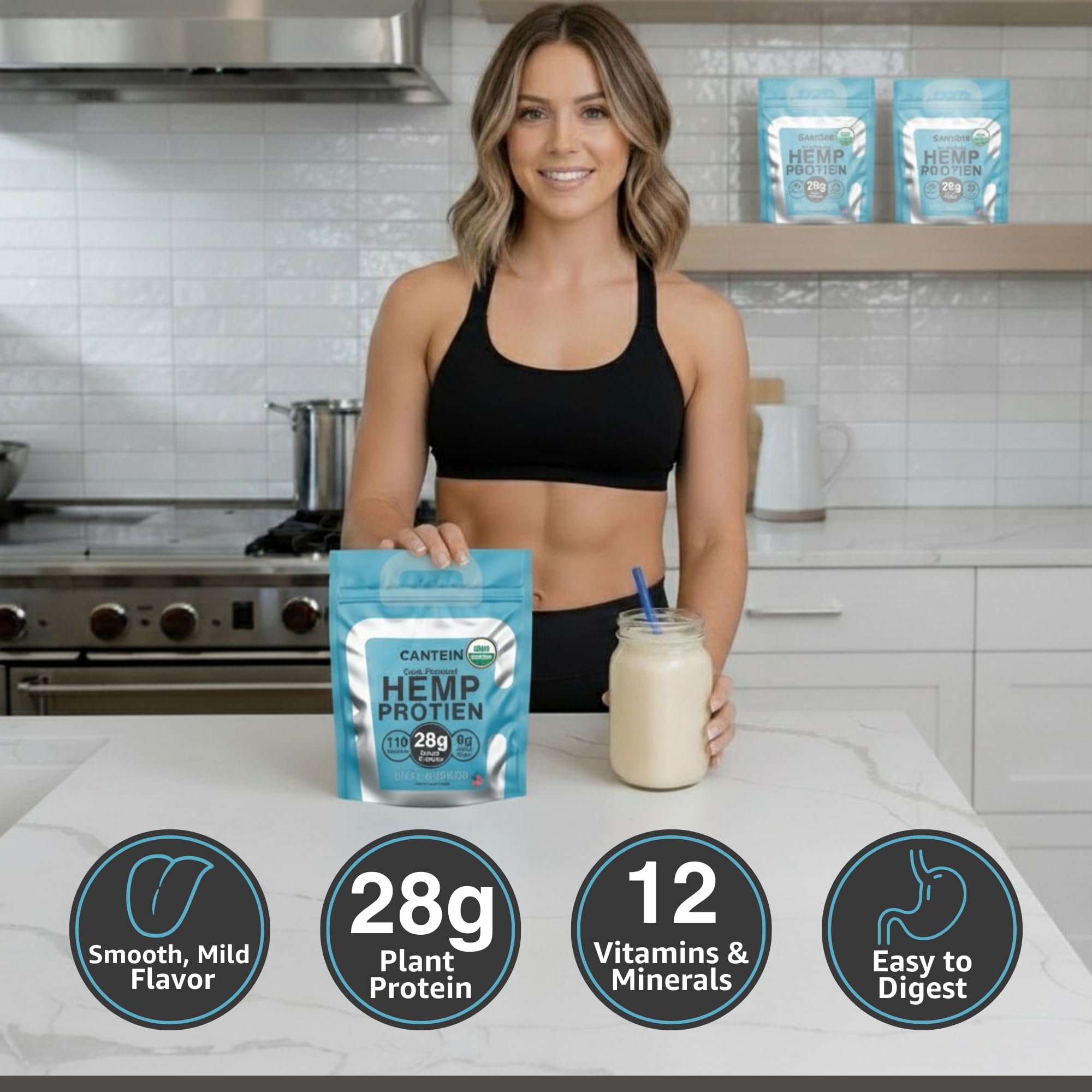 Organic Hemp Protein Powder, Vegan Plant Based, Unflavored 1Serving — Amazon image 7
