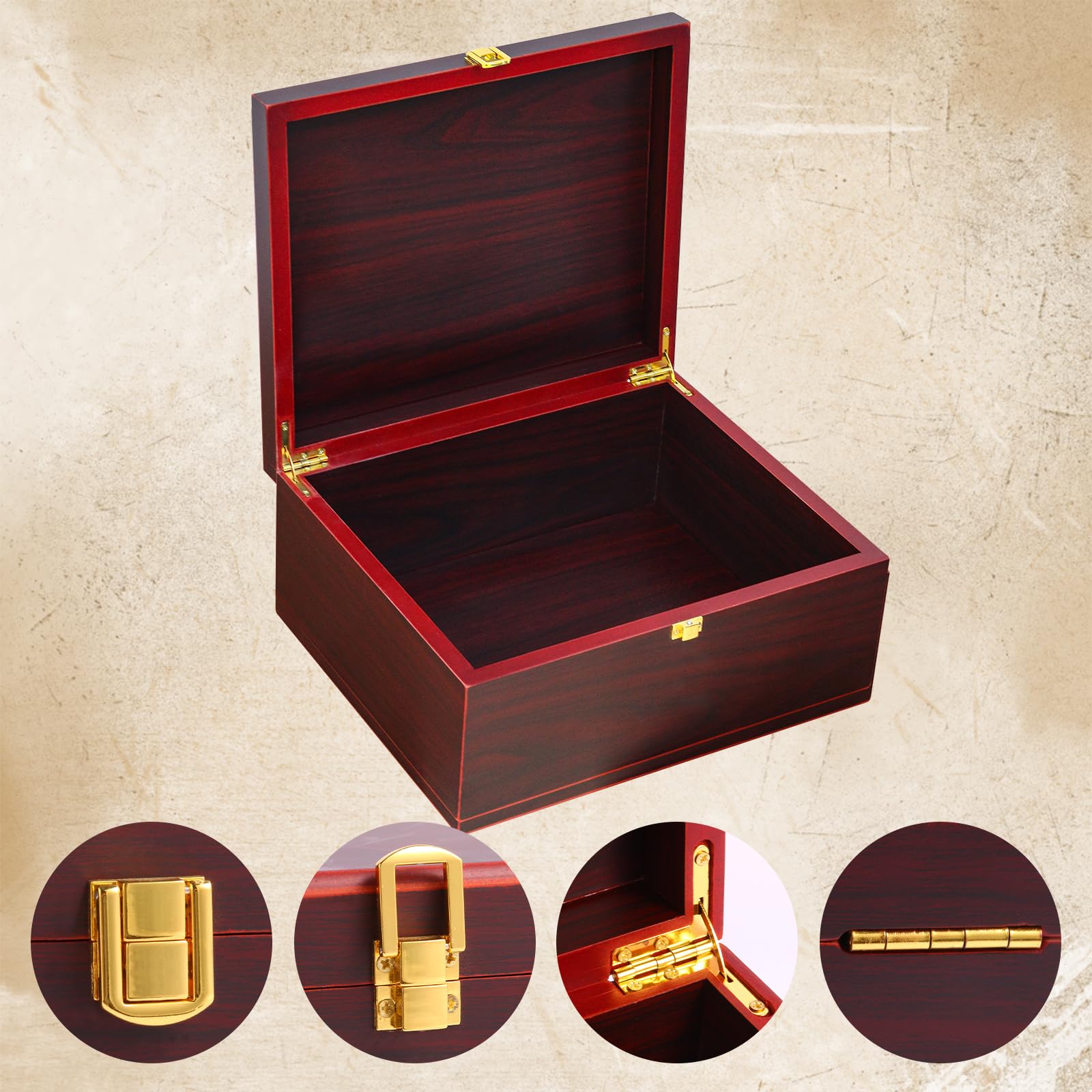 Caja de recuerdos de madera, cajas decorativas de madera con tapas/cajas de recuerdo con tapas, cajas de almacenamiento decorativas de madera con tapas, caja conmemorativa (árbol de la vida, grande)