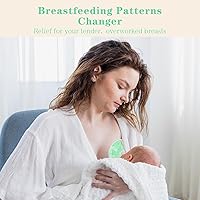 Vista 3 de Paquetes de hielo de gel para pecho caliente/frío, almohadillas de calor para lactancia materna, dolor de lactancia, mastitis, congestión, Verde