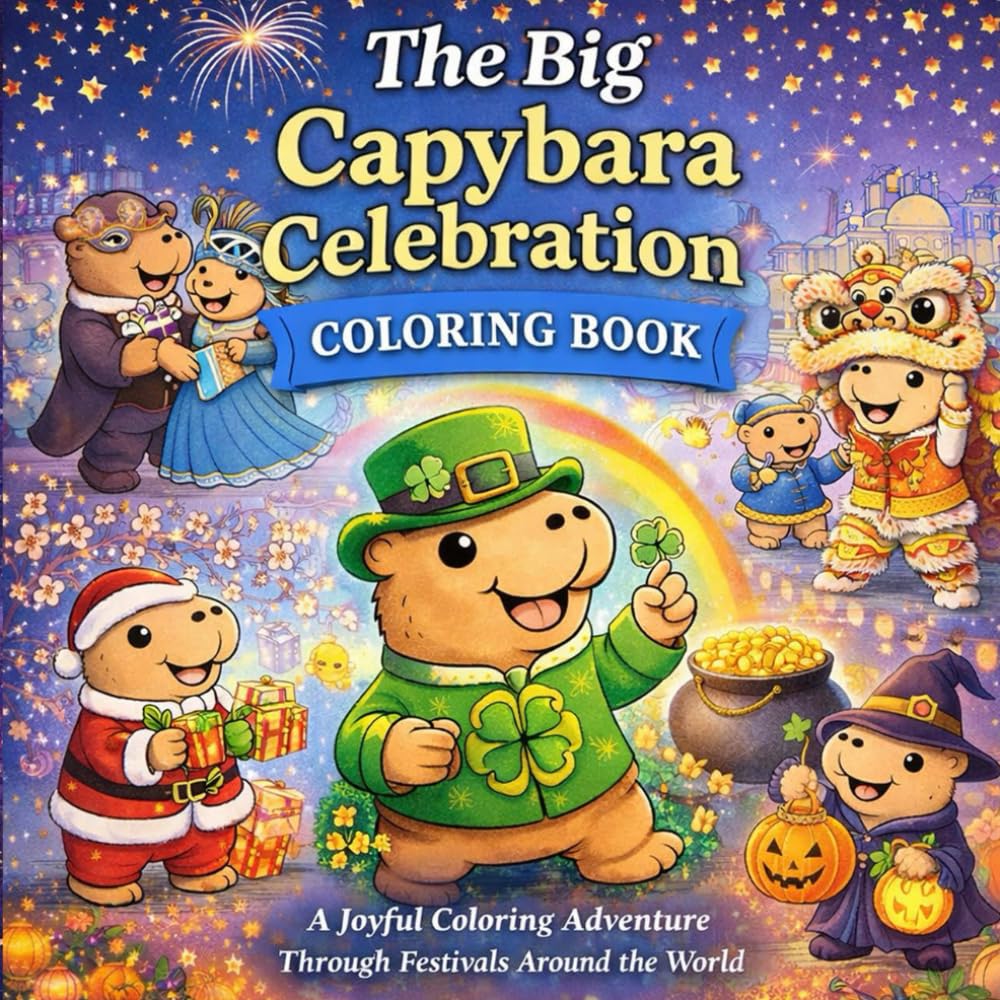 The Big Capybara Celebration Coloring Book: A Joyful Coloring Adventure Through Festivals Around the World