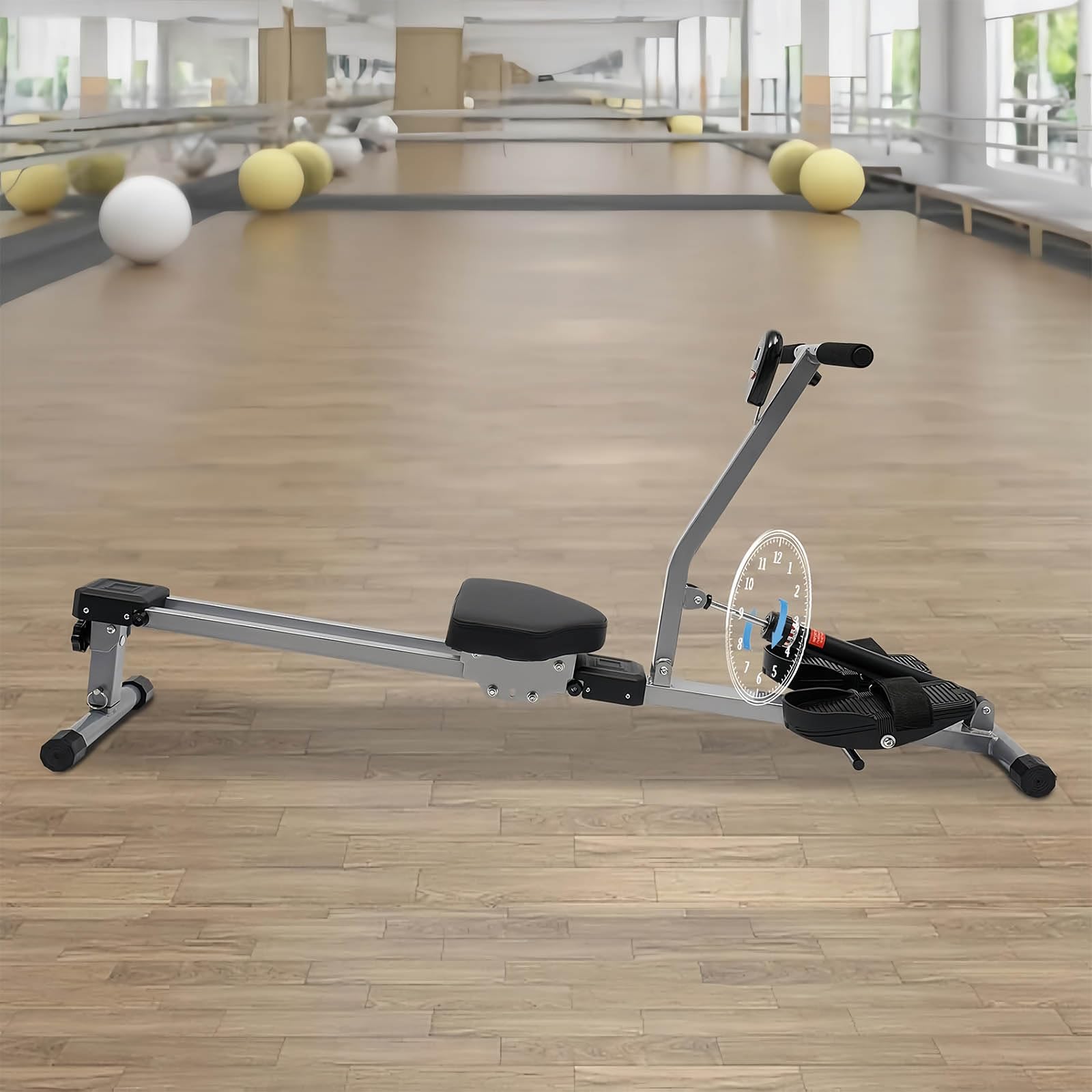 Rameur hydraulique pliable avec moniteur LED, 12 niveaux de résistance, équipement d'exercice d'intérieur pour salle de sport à domicile