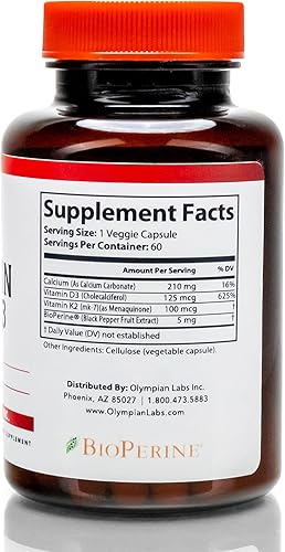 Miniatura 3 de Olympian Labs Vitamina K2 + D3, 60 porciones, apoya el sistema inmunológico, apoyo óseo y cardíaco, 60 cápsulas veganas (paquete de 2)