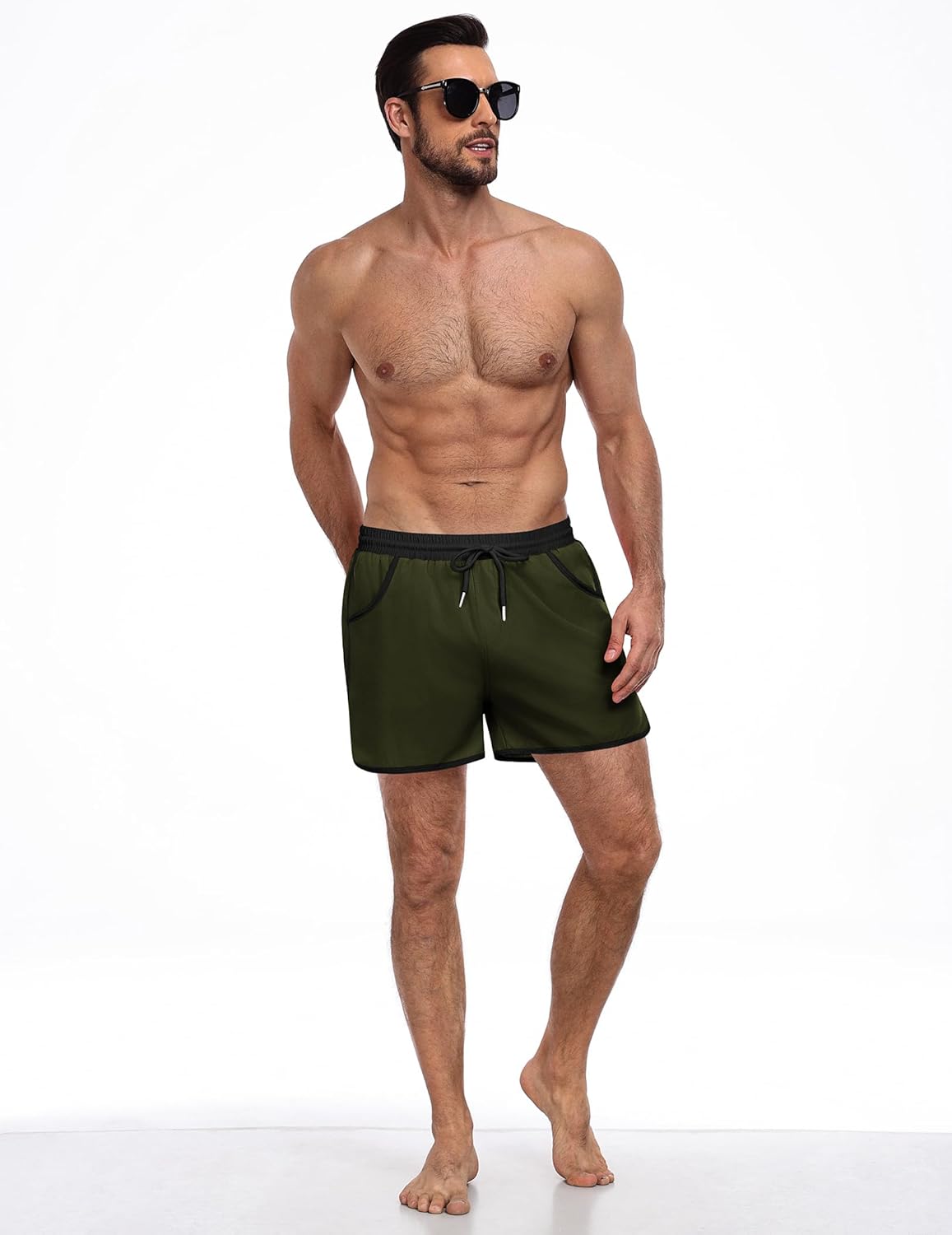 COOFANDY Men's Swim Trunks Quick Dry Swimsuit Color Block Board Short Bathing Suit Swimwear with Mesh Liner - Image 3