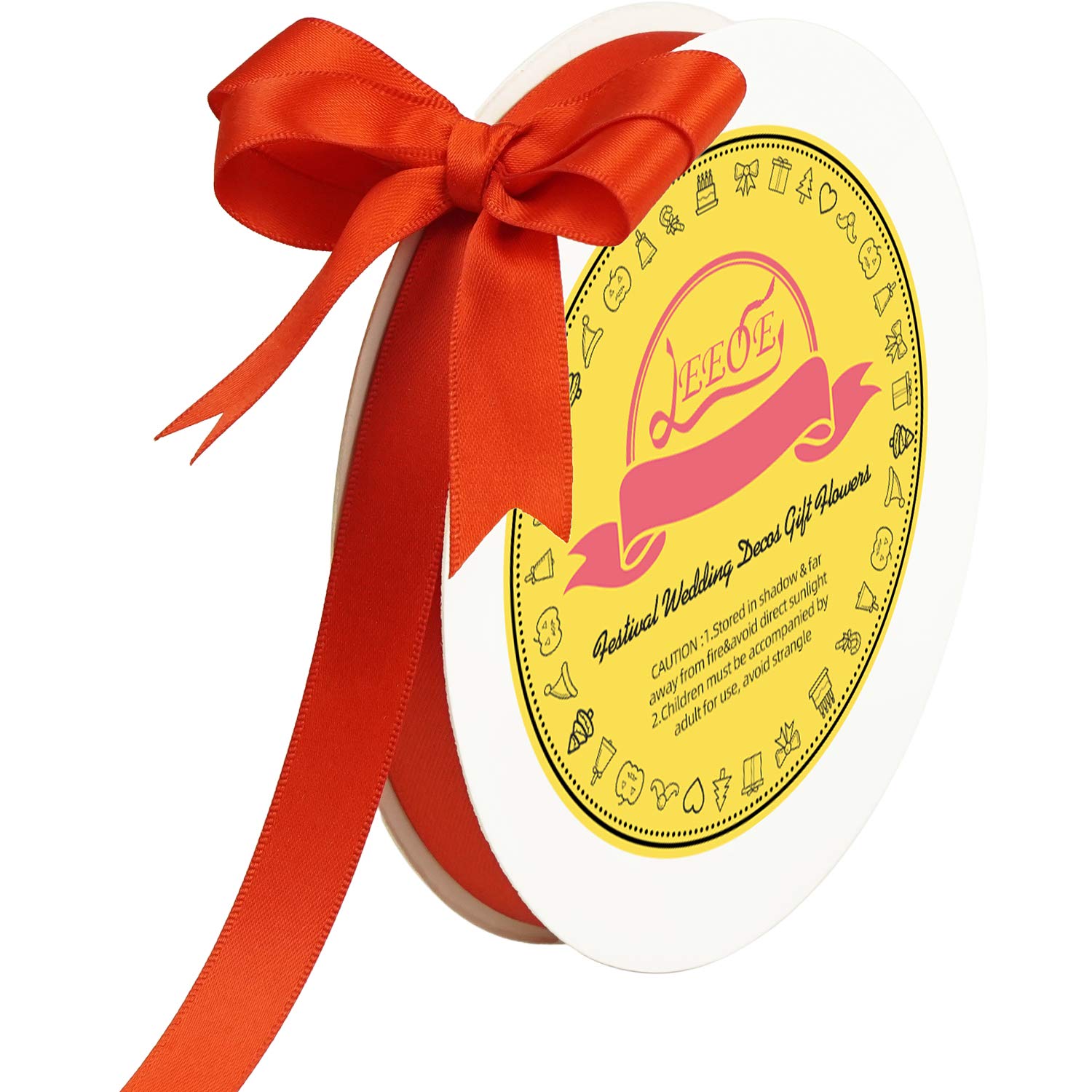 Double Face Red Satin Ribbon 5/8 inch X 50 Yards Polyester Red Ribbon for Gift Wrapping Very Suitable for Weddings Party Invitation Decorations and More