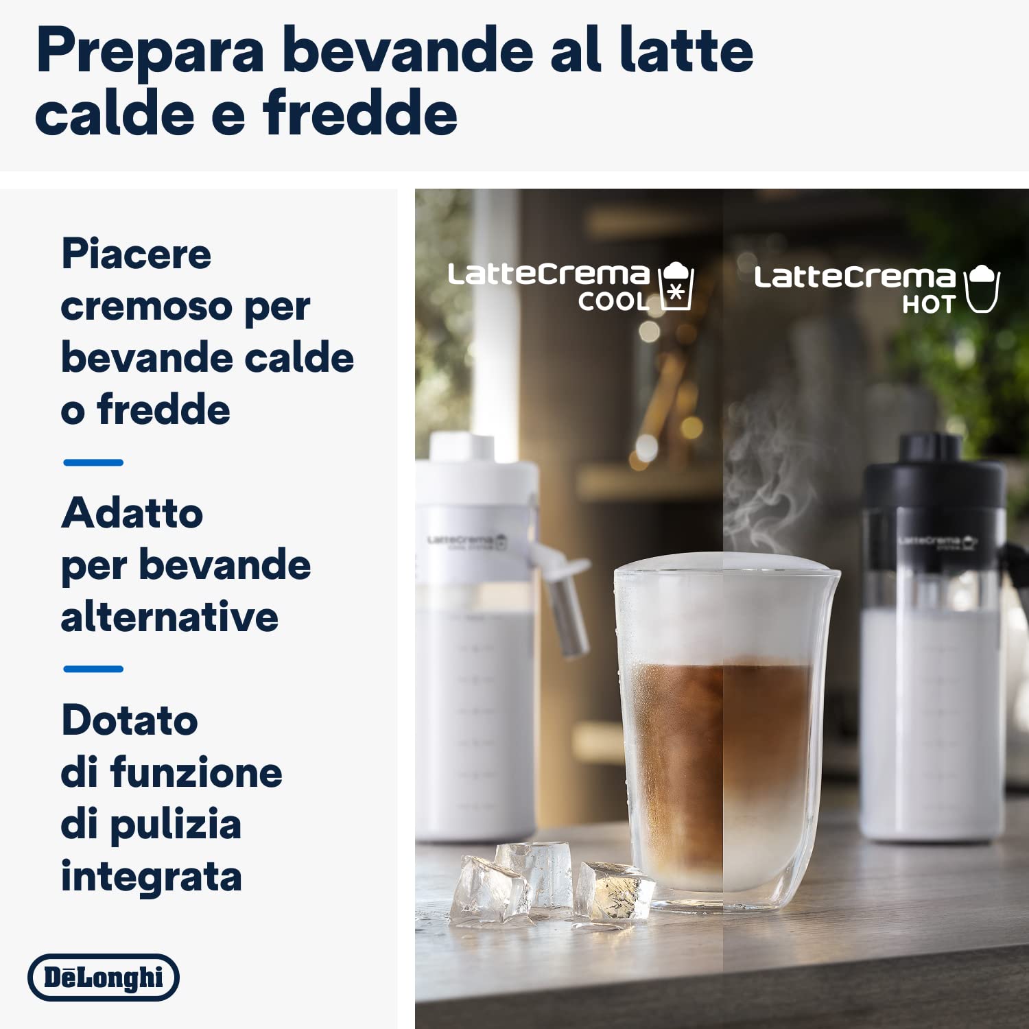 De’Longhi Eletta Explore – Perfetto Macchina da Caffè Automatica, LatteCrema Montalatte Automatico, 50 Bevande incl. Cold Brew in un Solo Tocco, Display Touch a Colori, Grigio Scuro (ECAM452.67.G)