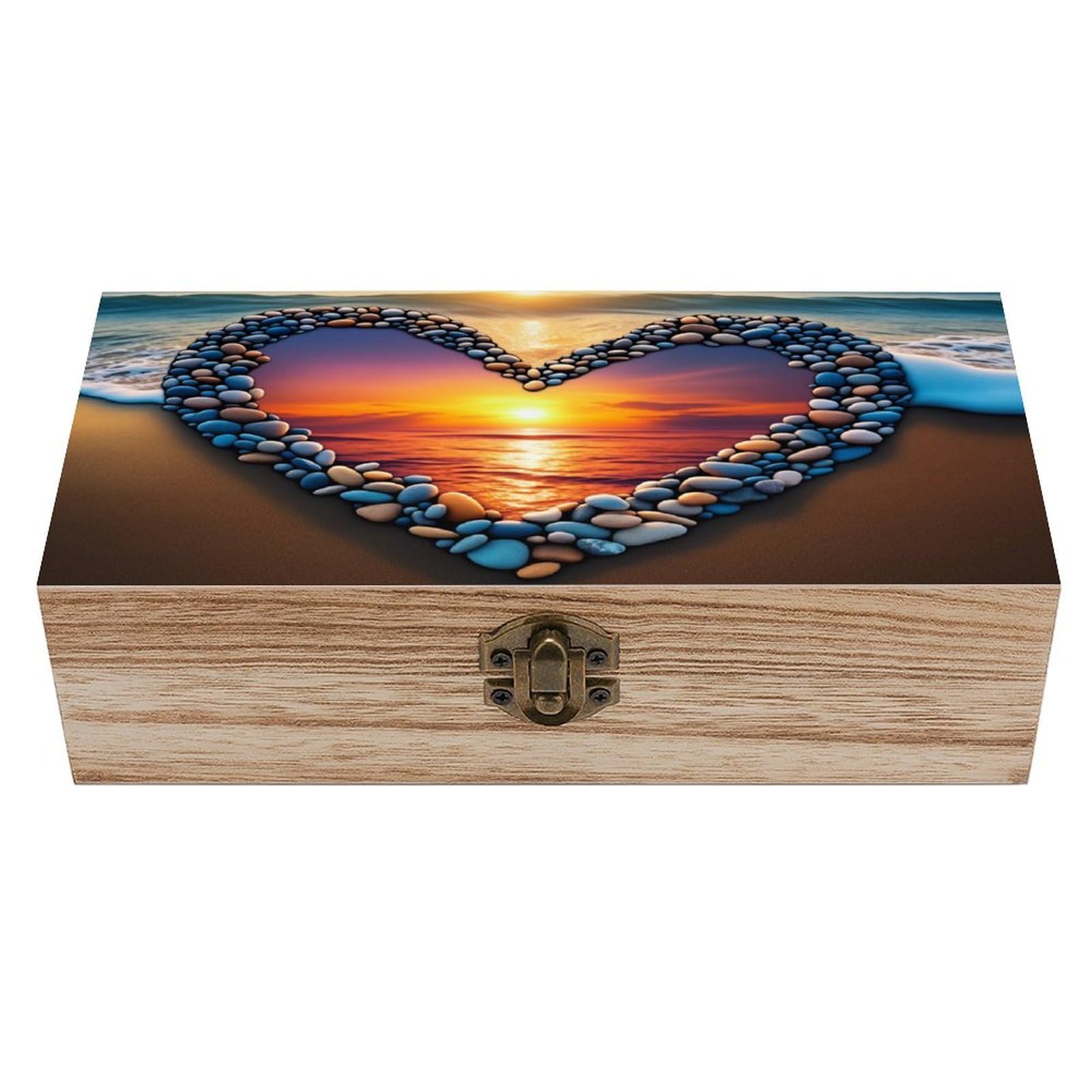 asbwuo Love Beach Vintage Wooden Keepsake Box