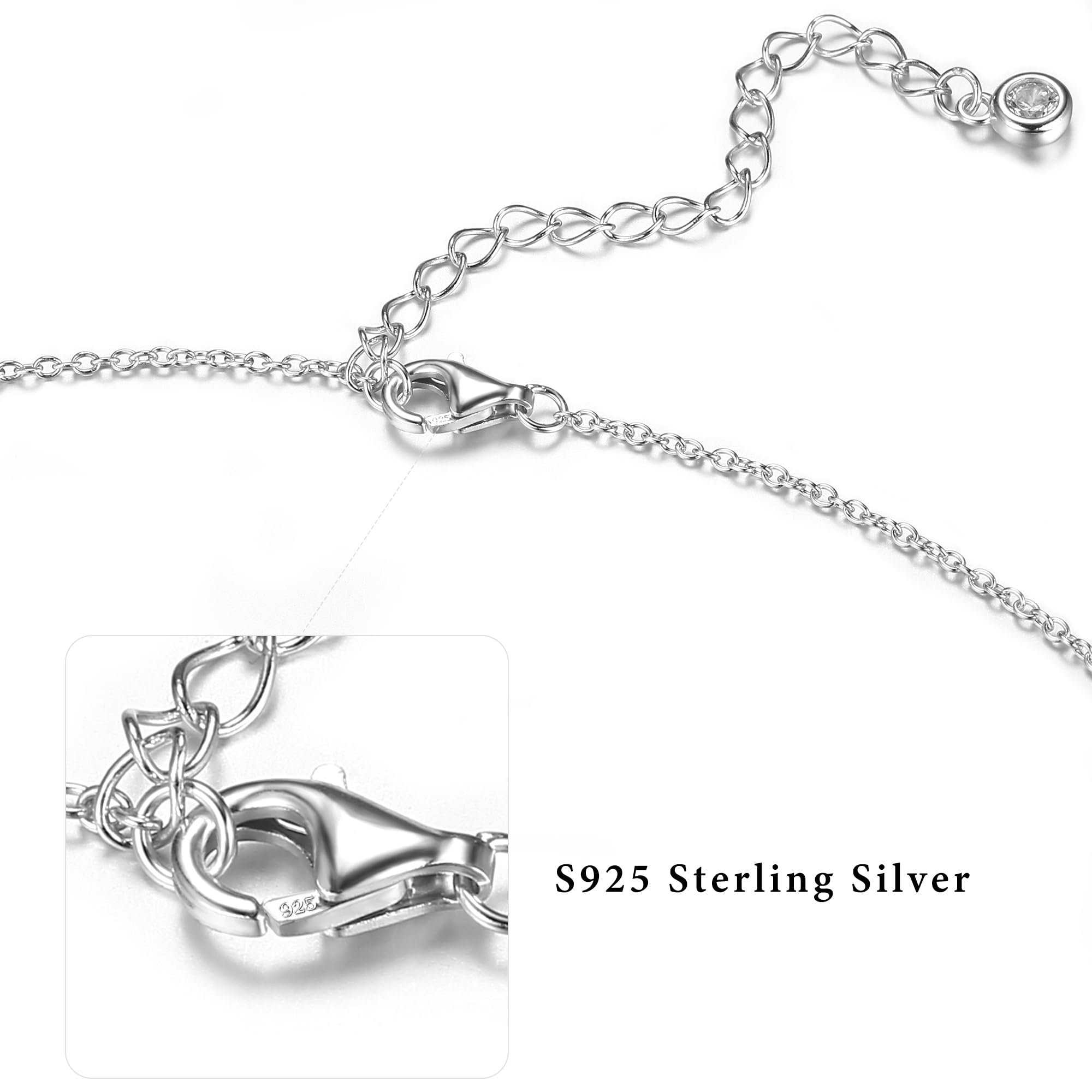 LOLIAS Herz Halskette Damen Silber 925 Kette Herz für Frauen Mädchen Süßes CZ Herz Offenes Herz Anhänger Silber Gold Rosegold Herzkette Halskette Schmuck Geschenk Einstellbare 17"/43cm Kette