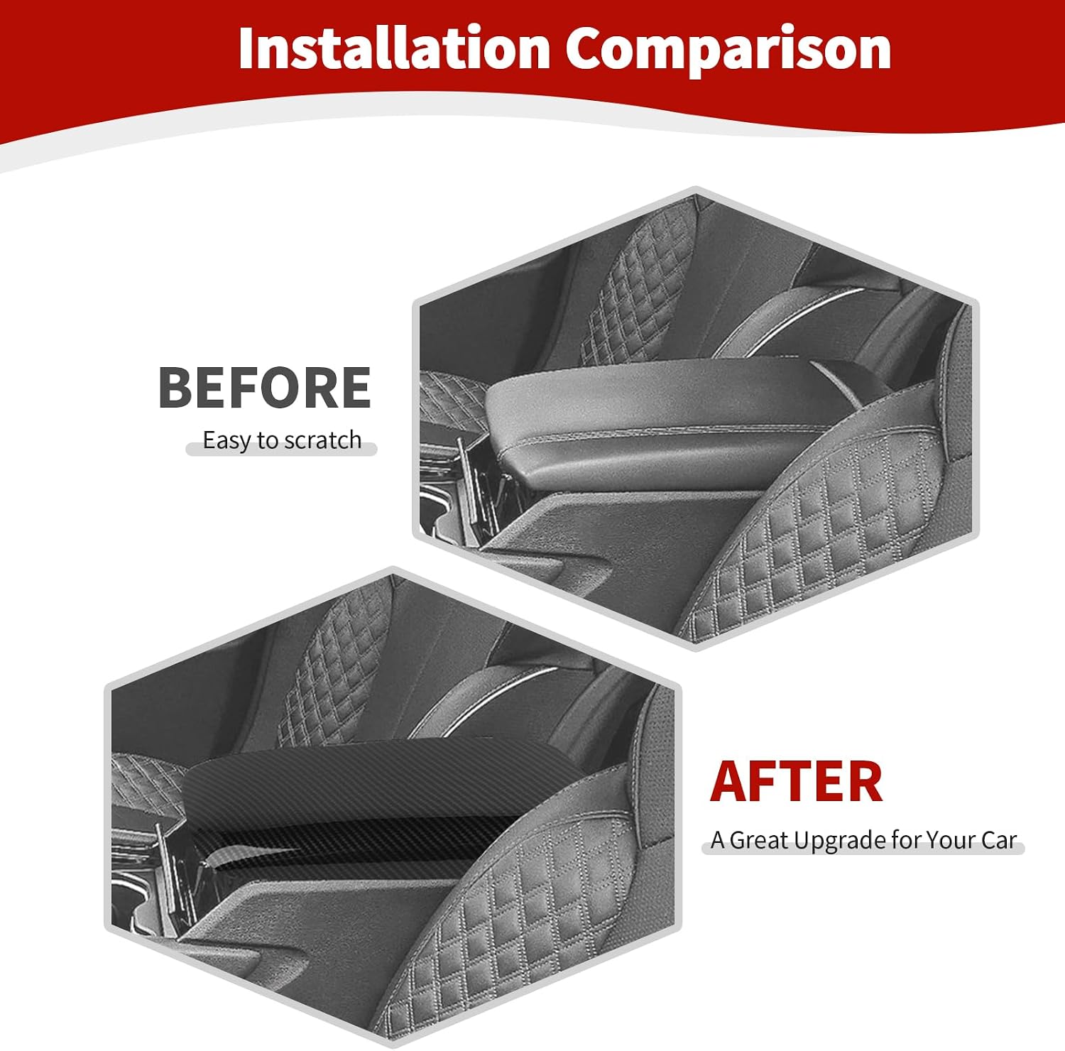 for Grand Cherokee Center Console Armrest Cover Trim Fit for Jeep Grand Cherokee 2022+ Black Carbon Fiber Interior Accessories 1pc