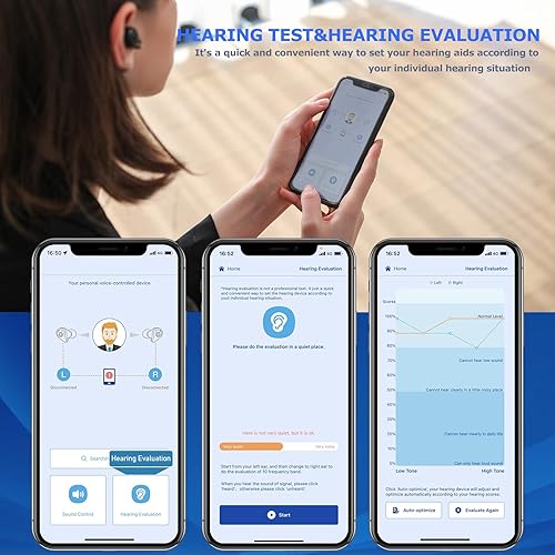 Miniatura 6 de Audífonos Bluetooth para personas mayores recargables con control de aplicación de cancelación de ruido, transmisión de música inalámbrica, llamadas