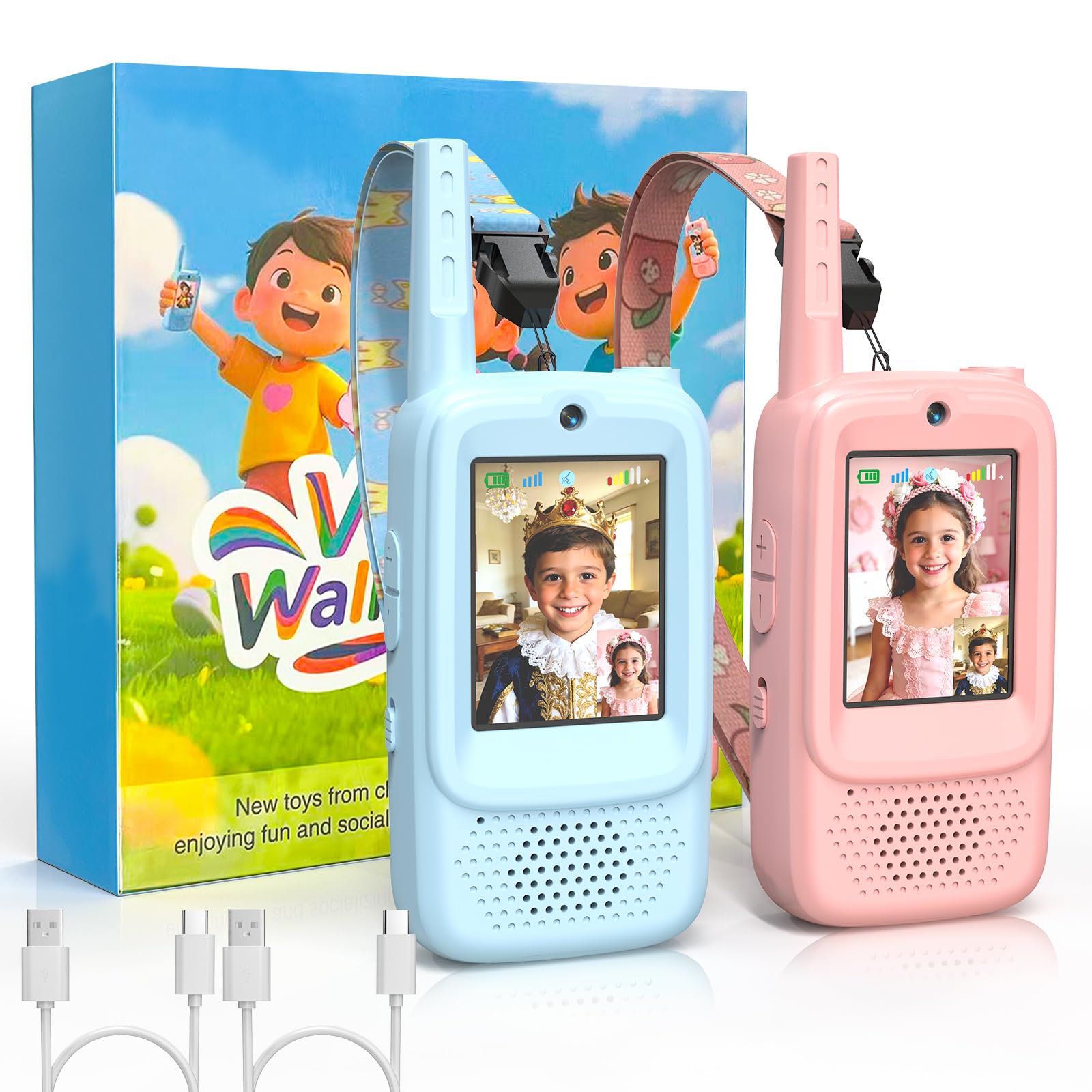 ZealSound Video Walkie Talkies for Kids,Toys for Boys Girls Ages 3-12 Indoor Outdoor, w/Magic Voice