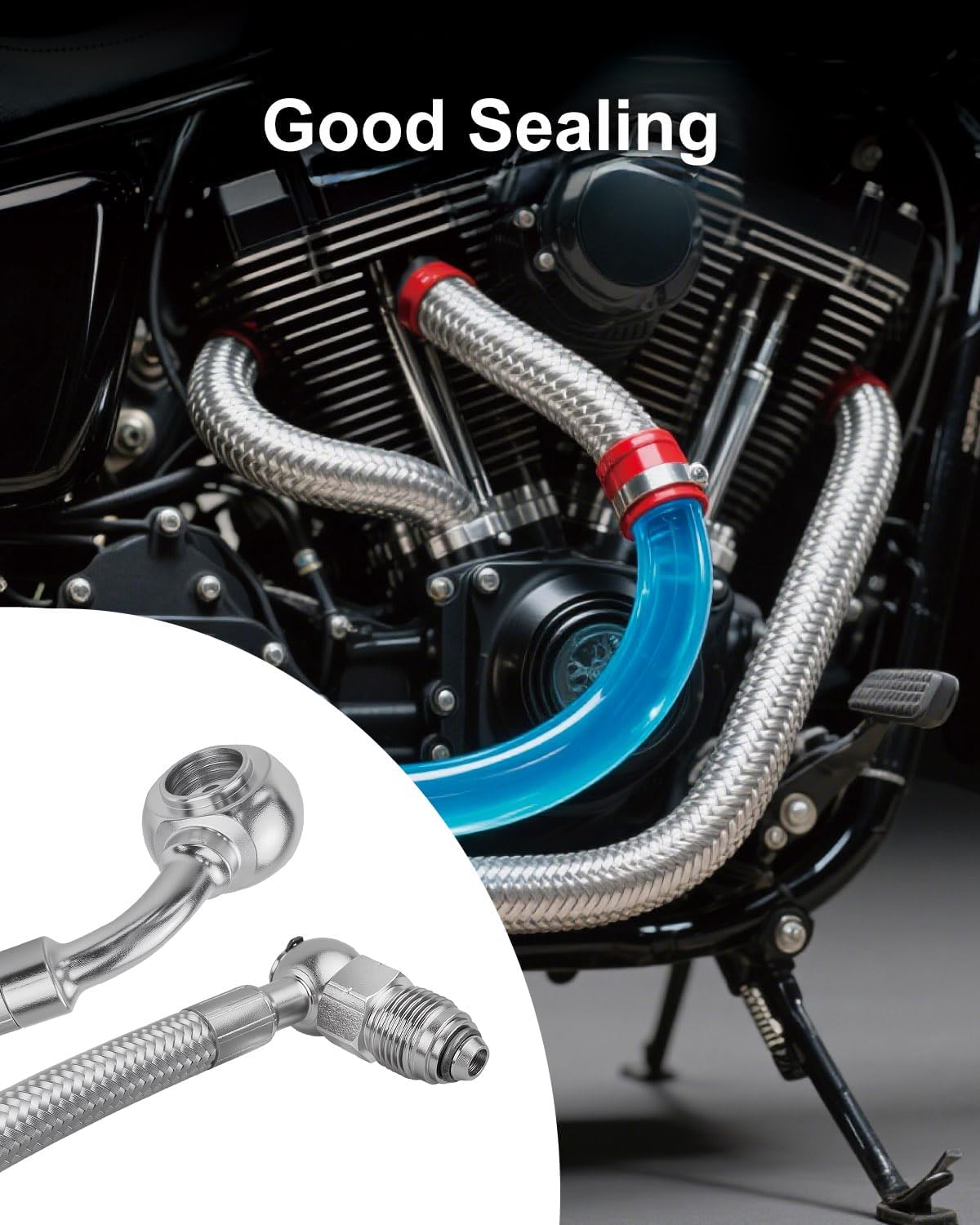 Fuel Injection Line Kit Compatible with Harley Davidson Electra Glide Road King Motorcycles 1996-1999 Replace HDFL005, Stainless Steel