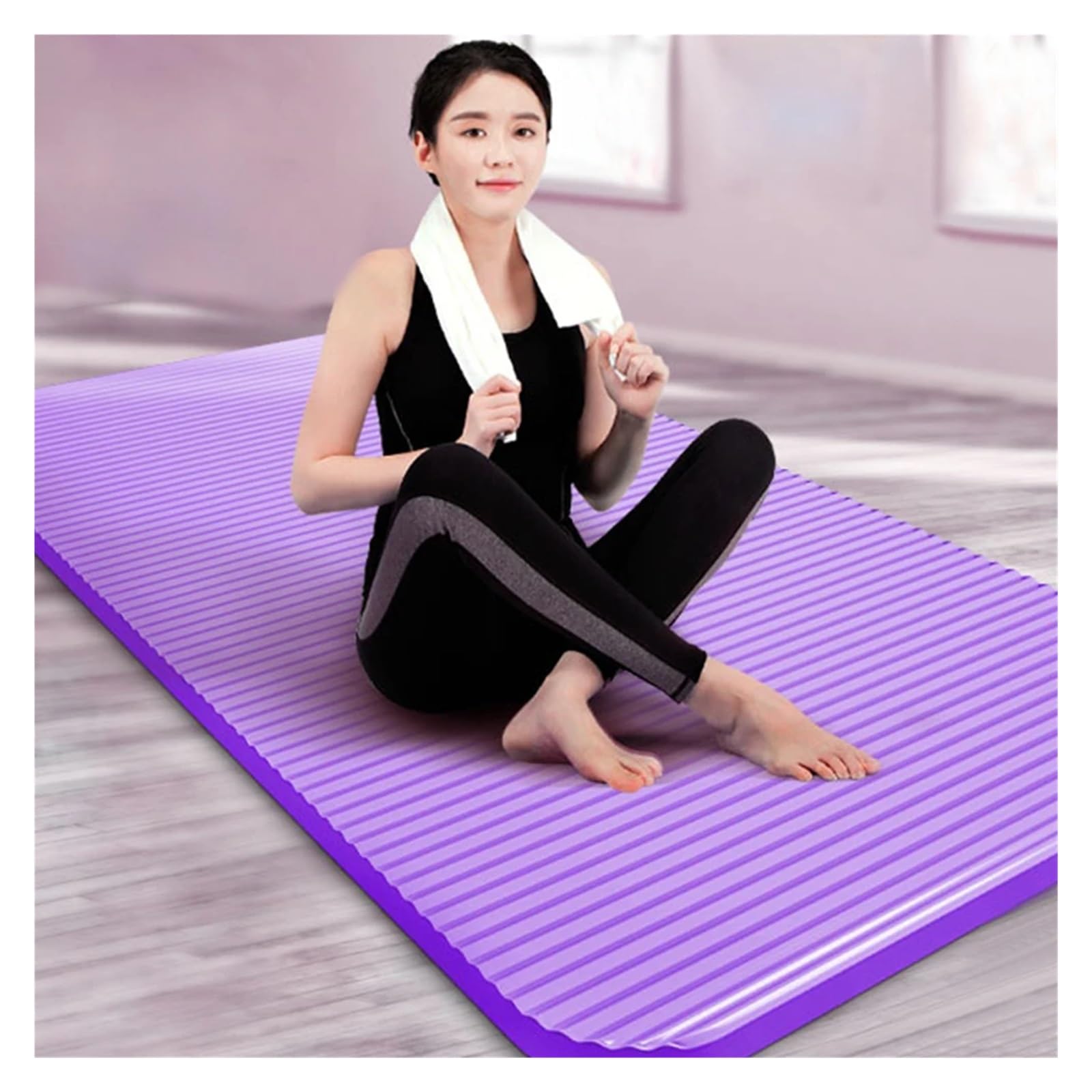 Tappetino Per Yoga Tappetini da yoga antiscivolo spessi, for palestra, Pilates morbido, for sport, body building, fitness, pilates, ginnastica per la Casa
