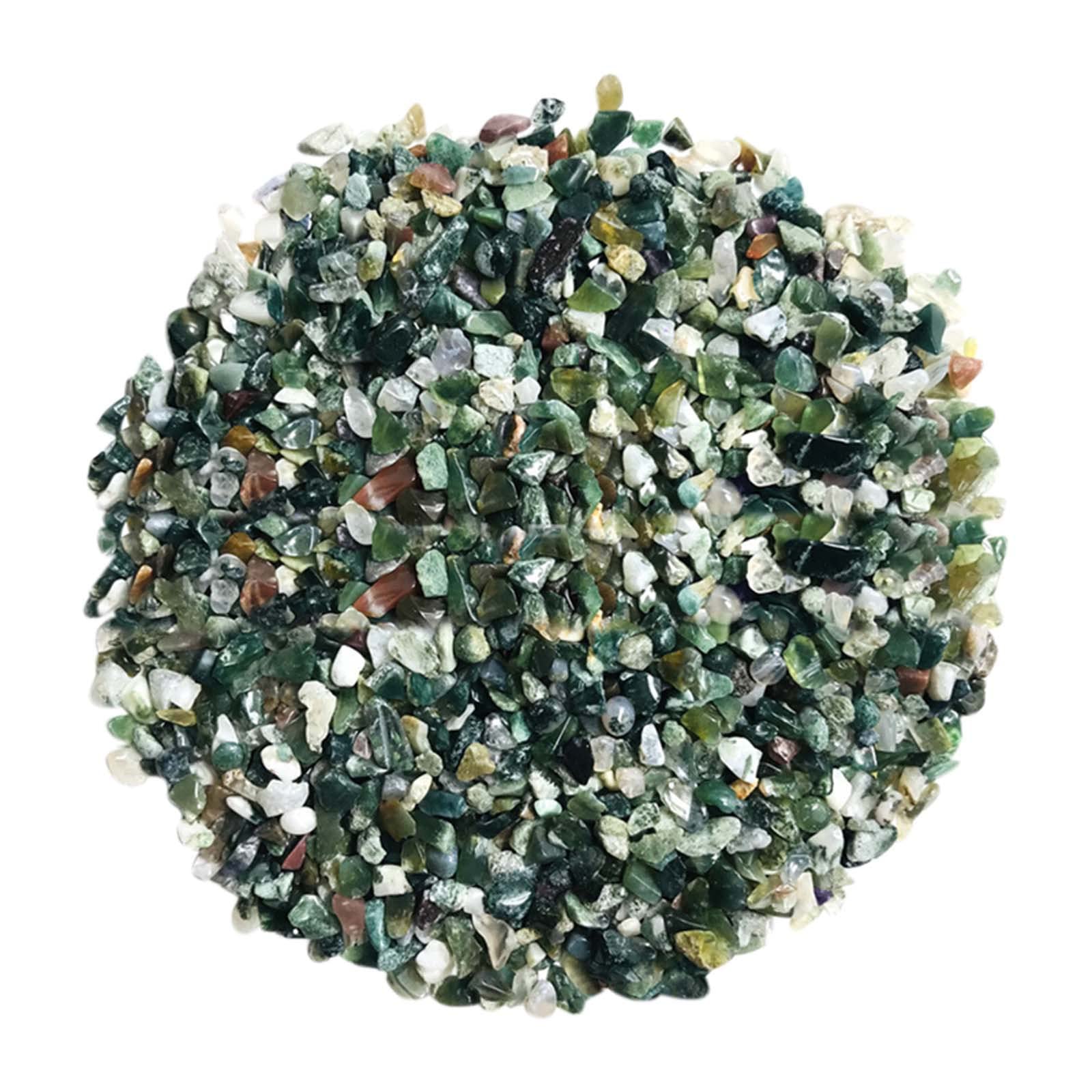 Small Green Stones Polished River Rocks For Ornamental Plants Aquarium Gravel Stones For Potted Plants Succulents Bonsai Terrarium Fairy Garden DIY Project 100g Stones for Jewelry Making (E, One Size)