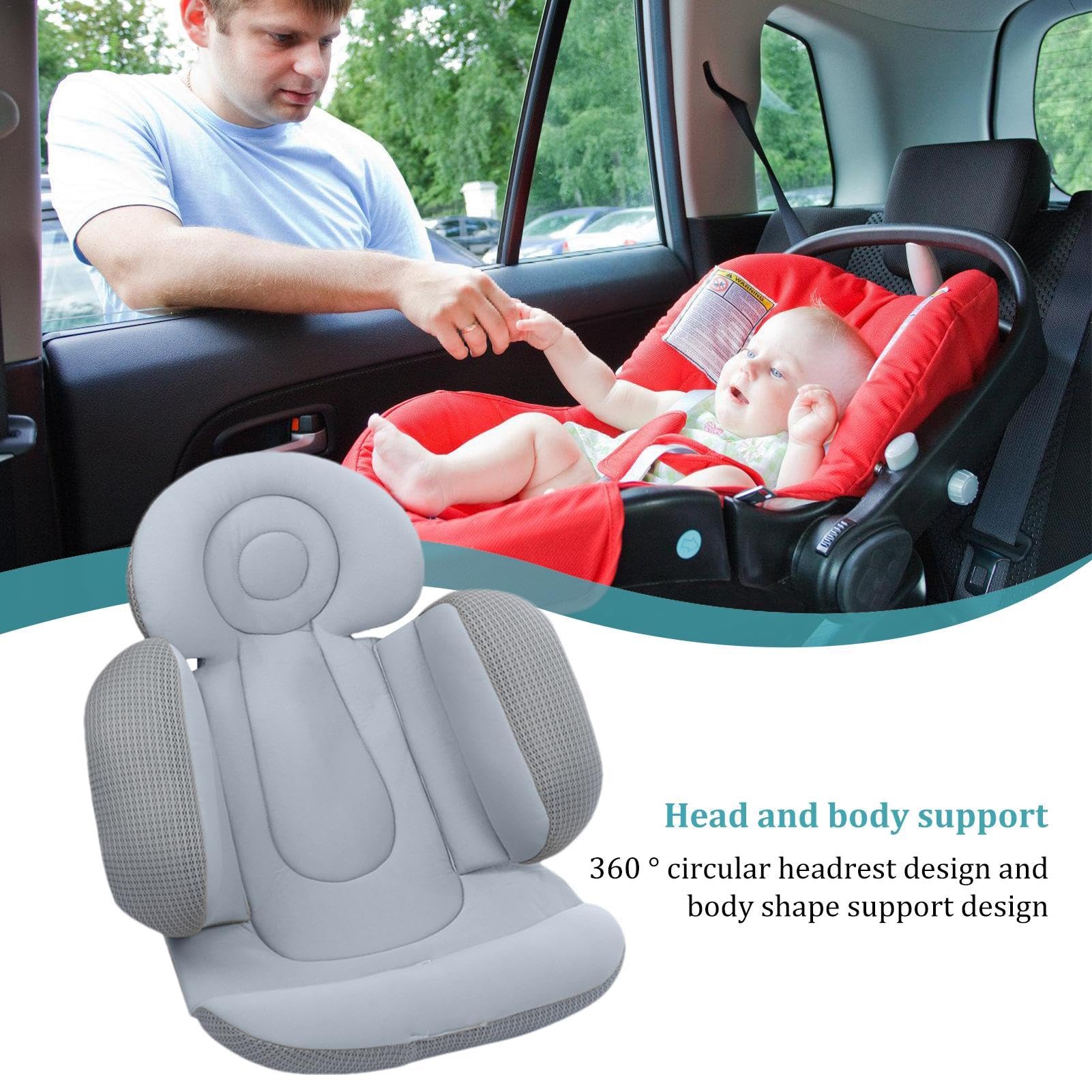 Supporto per la testa del seggiolino auto per neonato, cuscino per passeggino,Cuscino per inserto per seggiolino auto extra morbido | Cuscini per passeggini extra morbidi per il supporto del