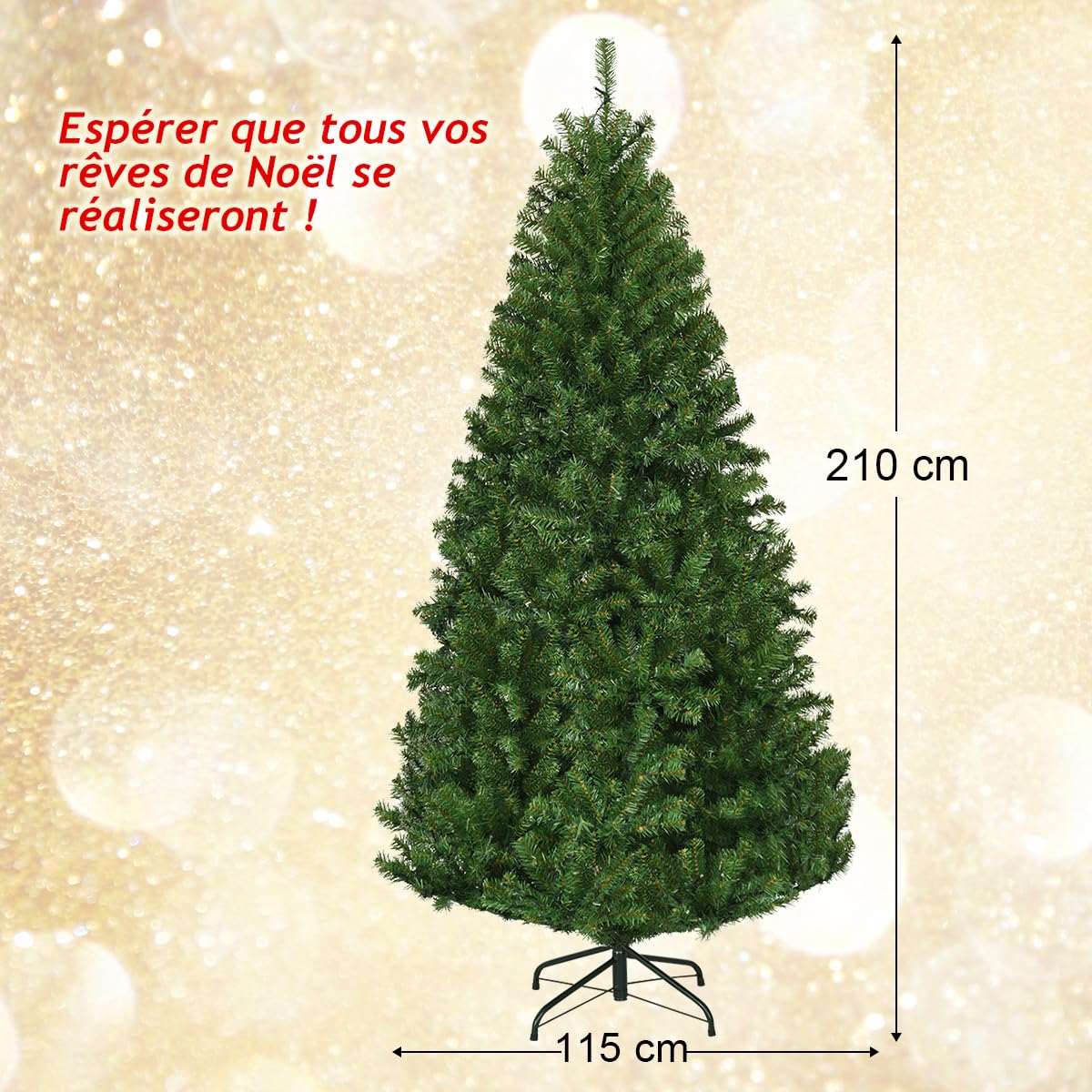 Sapin De Noël Artificiel 150 Cm 2-en-1 Mannequin Lumineux Avec 100 LED - Décoration Originale