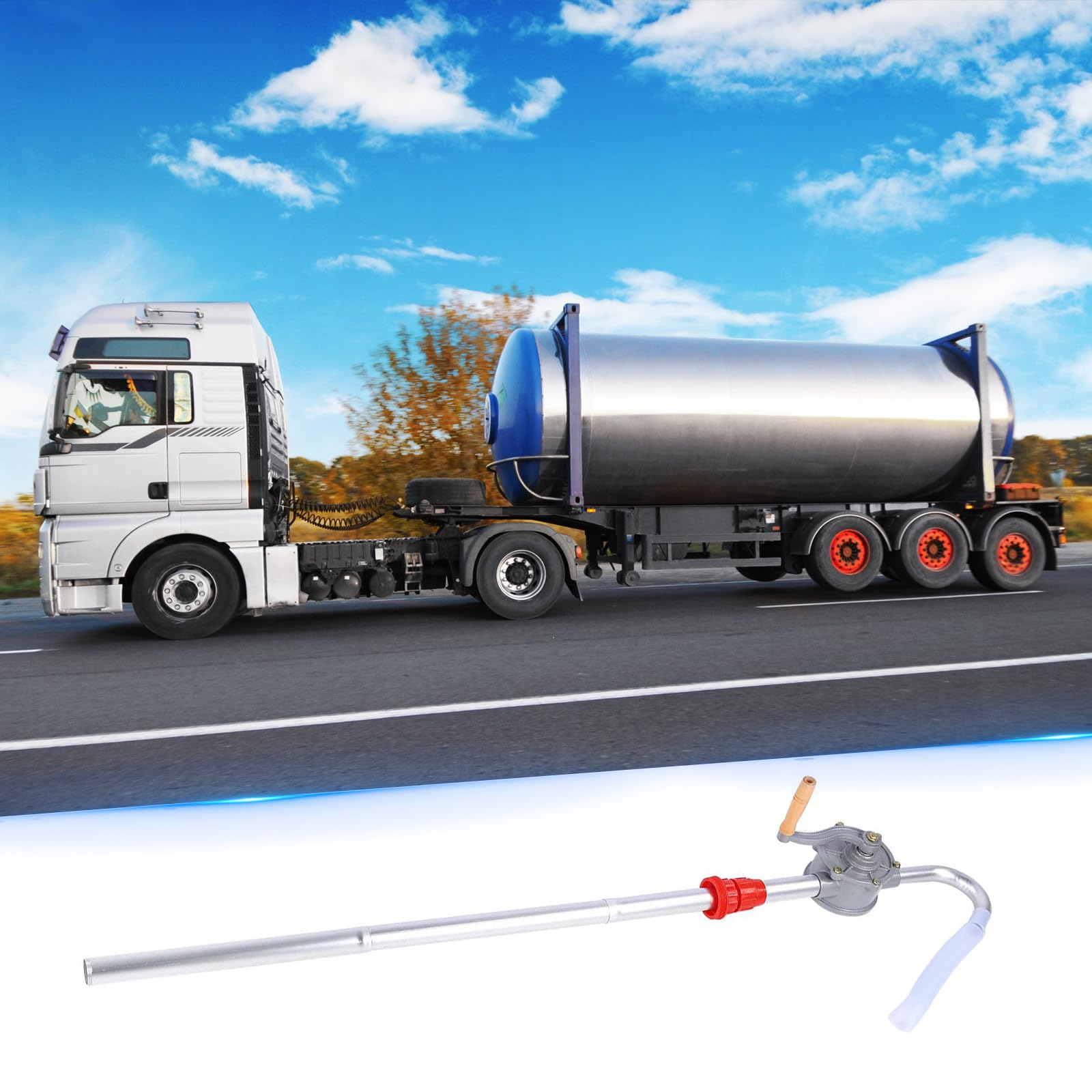 Korba ręczna ze stopu aluminium, pompa do beczki olejowej, 200 l, pompa korbowa 70 RMP, ręczna pompa do benzyny, oleju napędowego, garażu, ręcznej beczki, narzędzia