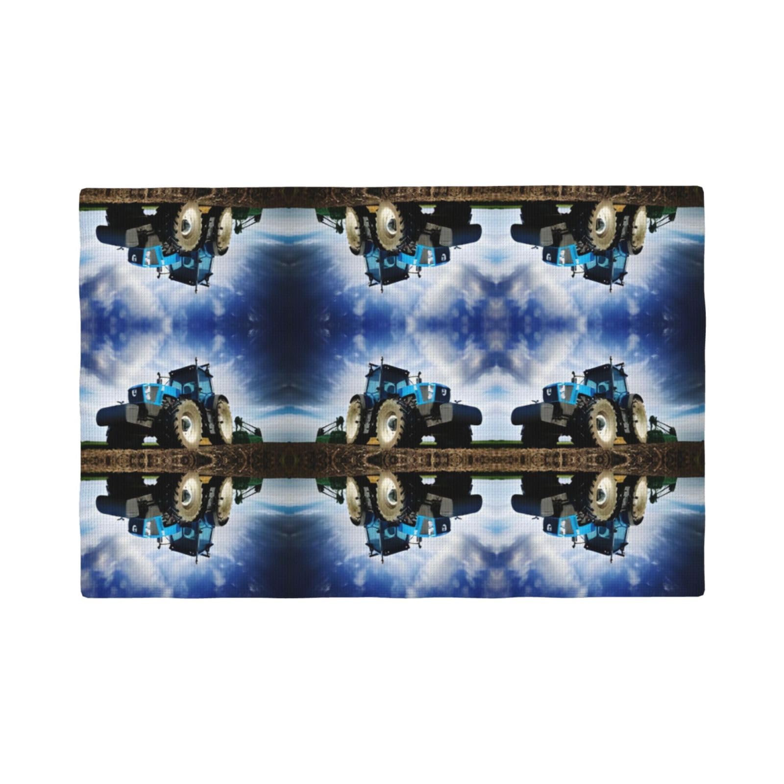 Farm Tractor Imitation Linen Placemat â€“ Elegant Double-Sided Printed Table Mat for Home, Dining, Weddings