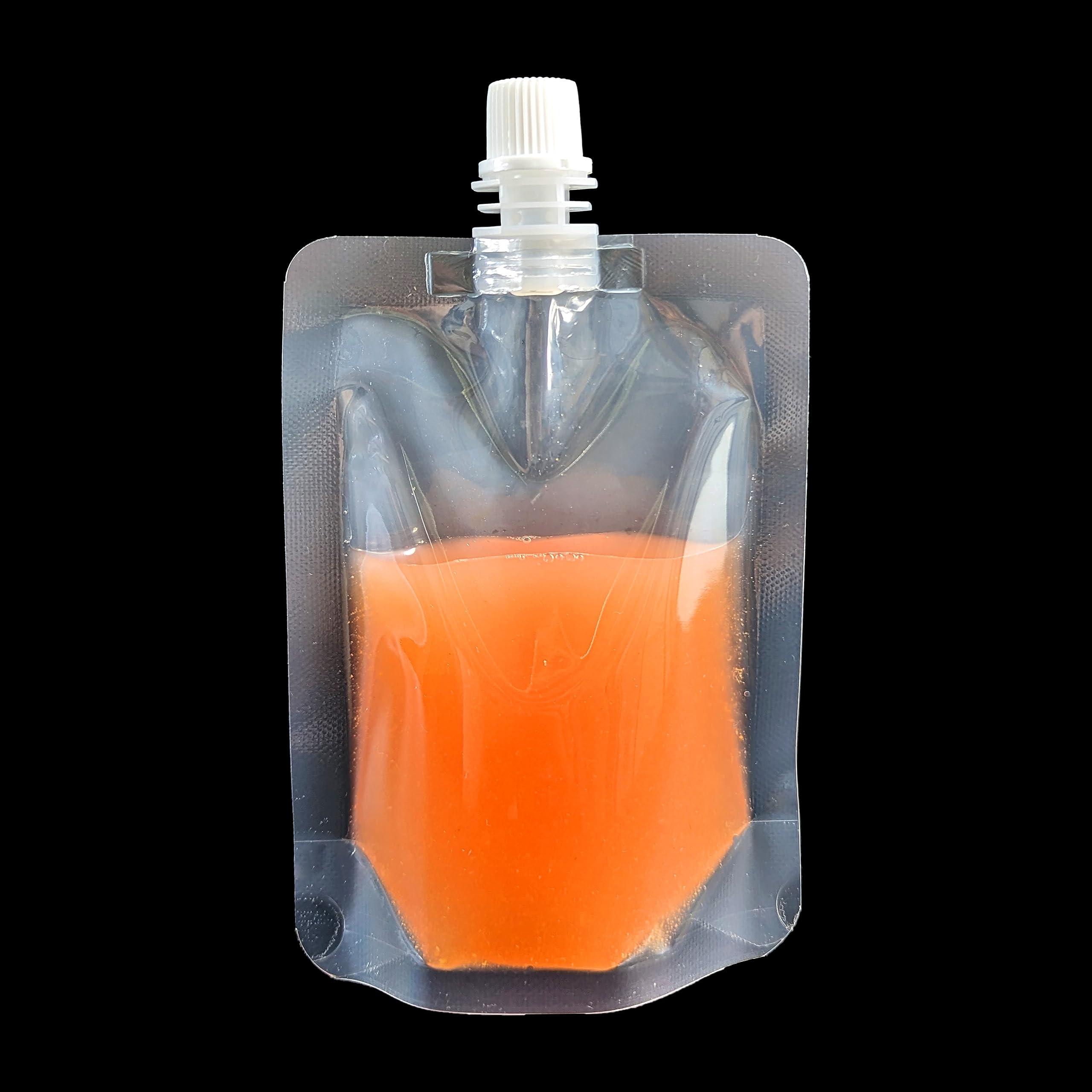 Rightpak Spout Pouches 200 Pieces 200 ml Leak Proof Bags for Liquid Storage, Durable Plastic Flasks with Screw-on Caps, Concealable Smell Proof