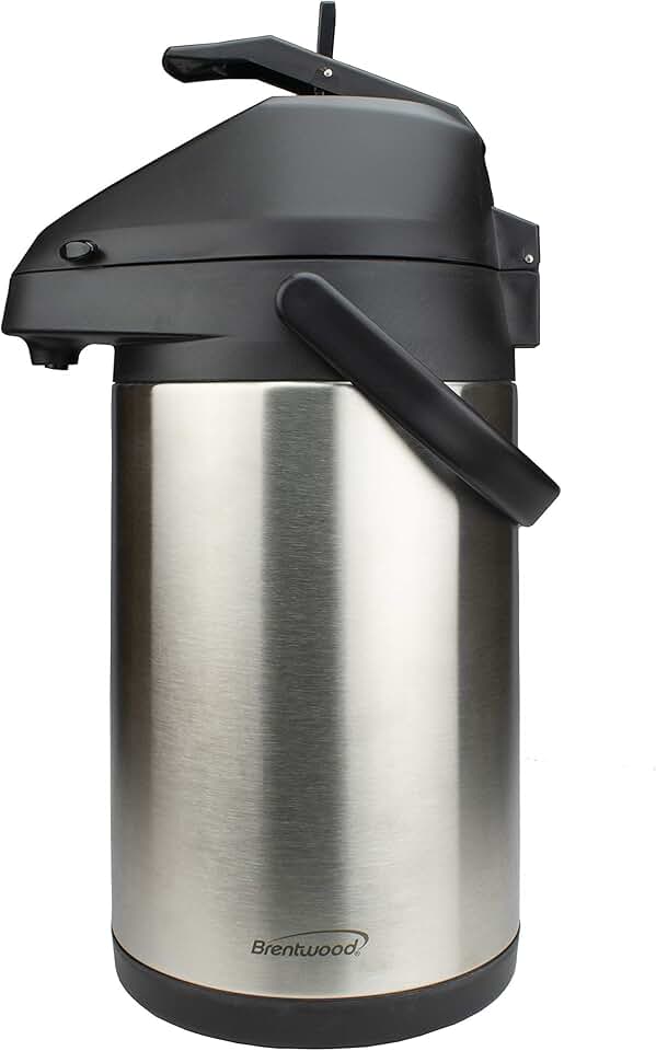 3.5-Liter Airpot Hot & Cold Drink Dispenser, Stainless Steel, Black