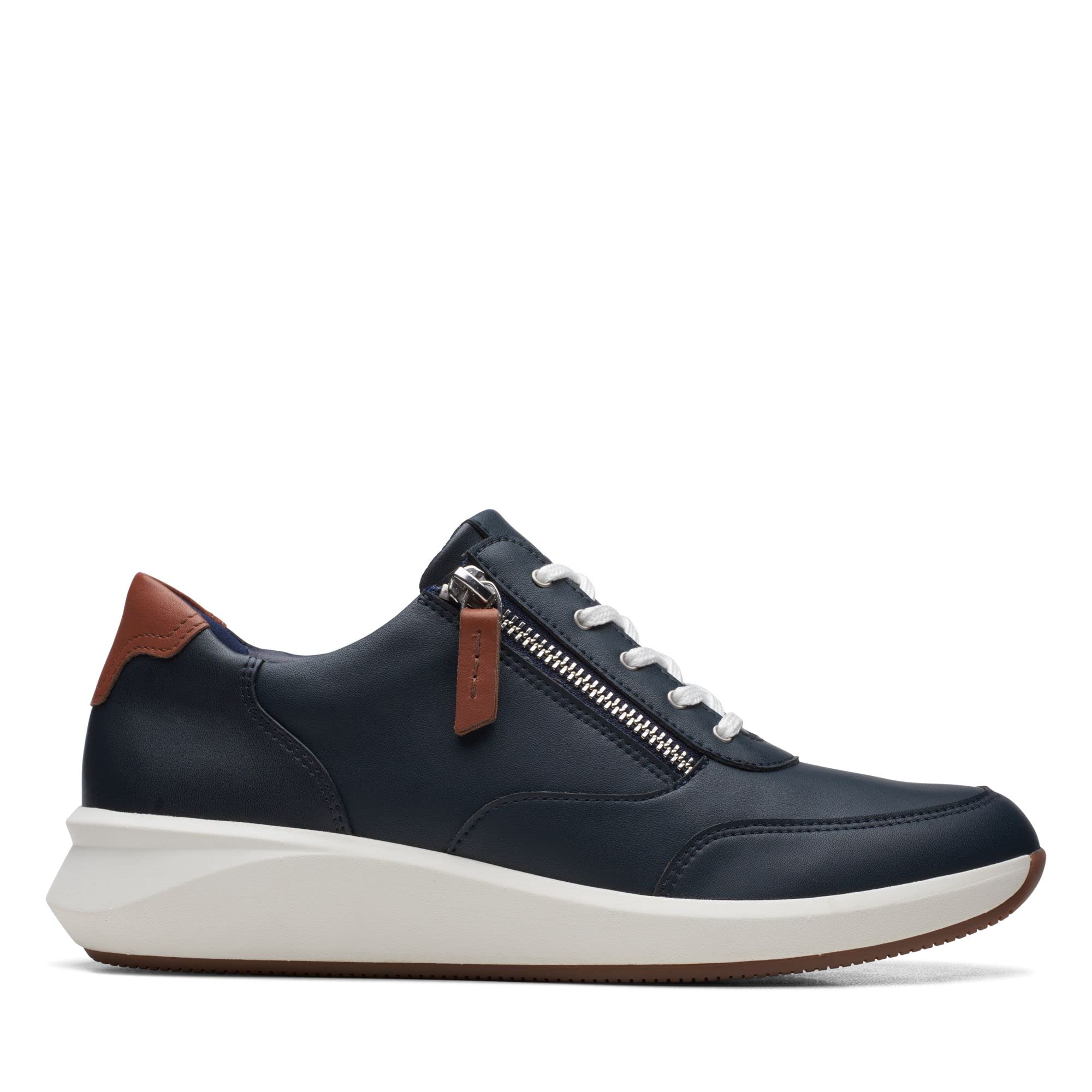 Clarks Women's Un Rio Zip Sneaker, Navy Combi, 7 UK
