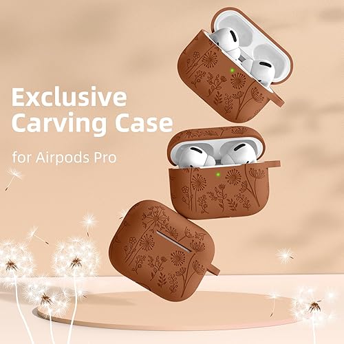 Miniatura 2 de Lerobo - Funda protectora para estuche de AirPods 1 y 2 generación USB C, bonita y divertida funda de silicona suave grabada con diseño floral y LED