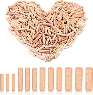 Lot de 1000 Assortiment de Chevilles en Bois, M6 M8 M10 M12 Chevilles en Goujon-Bois, Rainurage Artisanat Bricolage Travail du Boi Travaux de Menuiserie