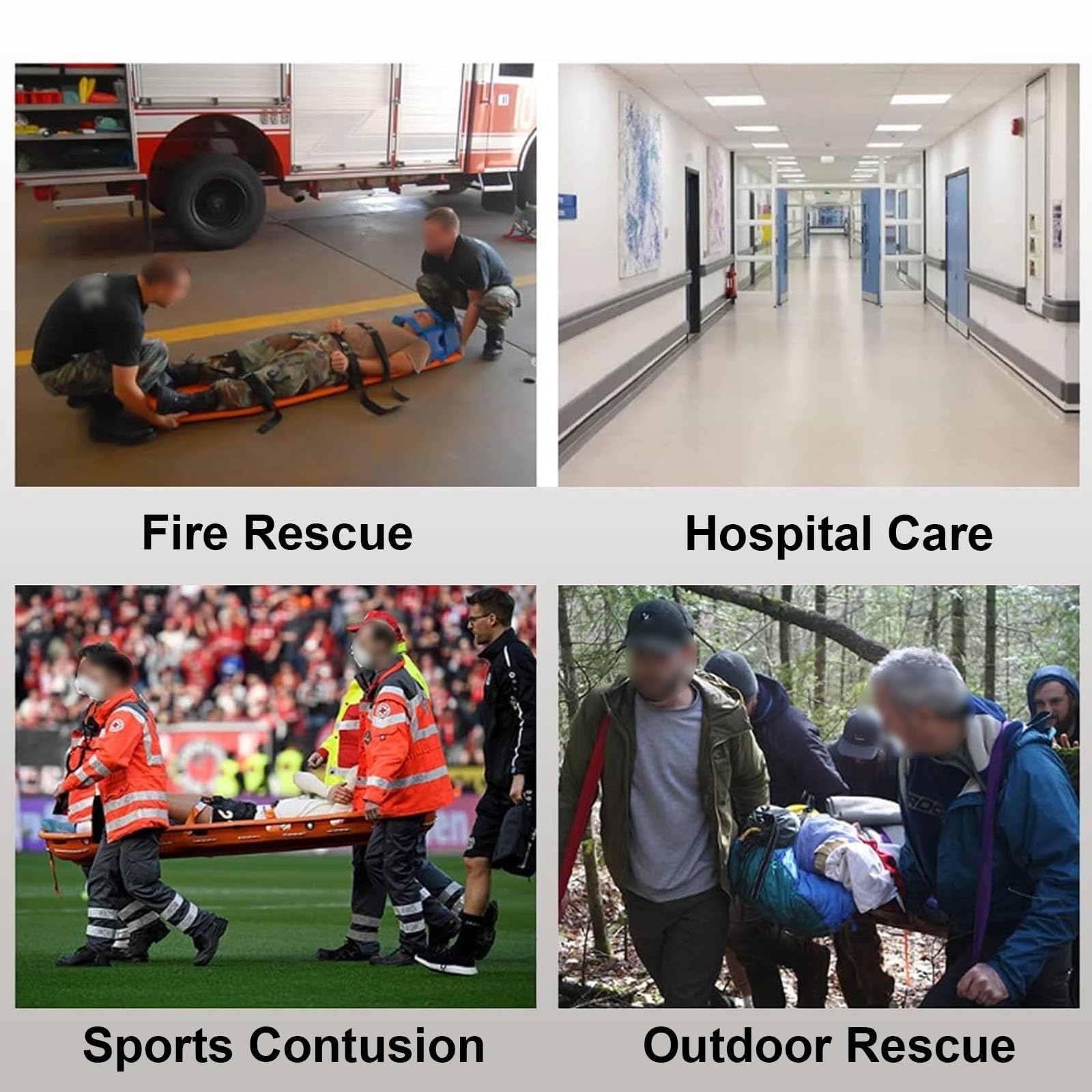 Spine Board barella portatile per soccorso di emergenza, leggero, con cinghie per un forte carico, ideale per uso esterno e ambulanza