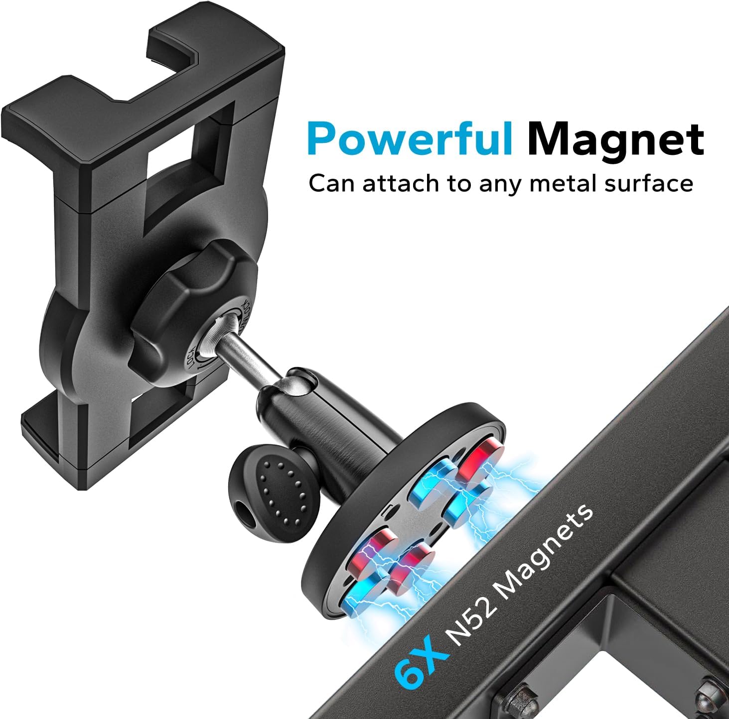 GDZN Magnetic Tablet Holder, Metal iPad Magnetic Mount for Fridge/Metal Surface/Cabinet/Whiteboard/Gym Equipment/Warehouse, Compatible with 4.7-13" iPad Pro 12.9 Air Mini, Galaxy Tab, Phone