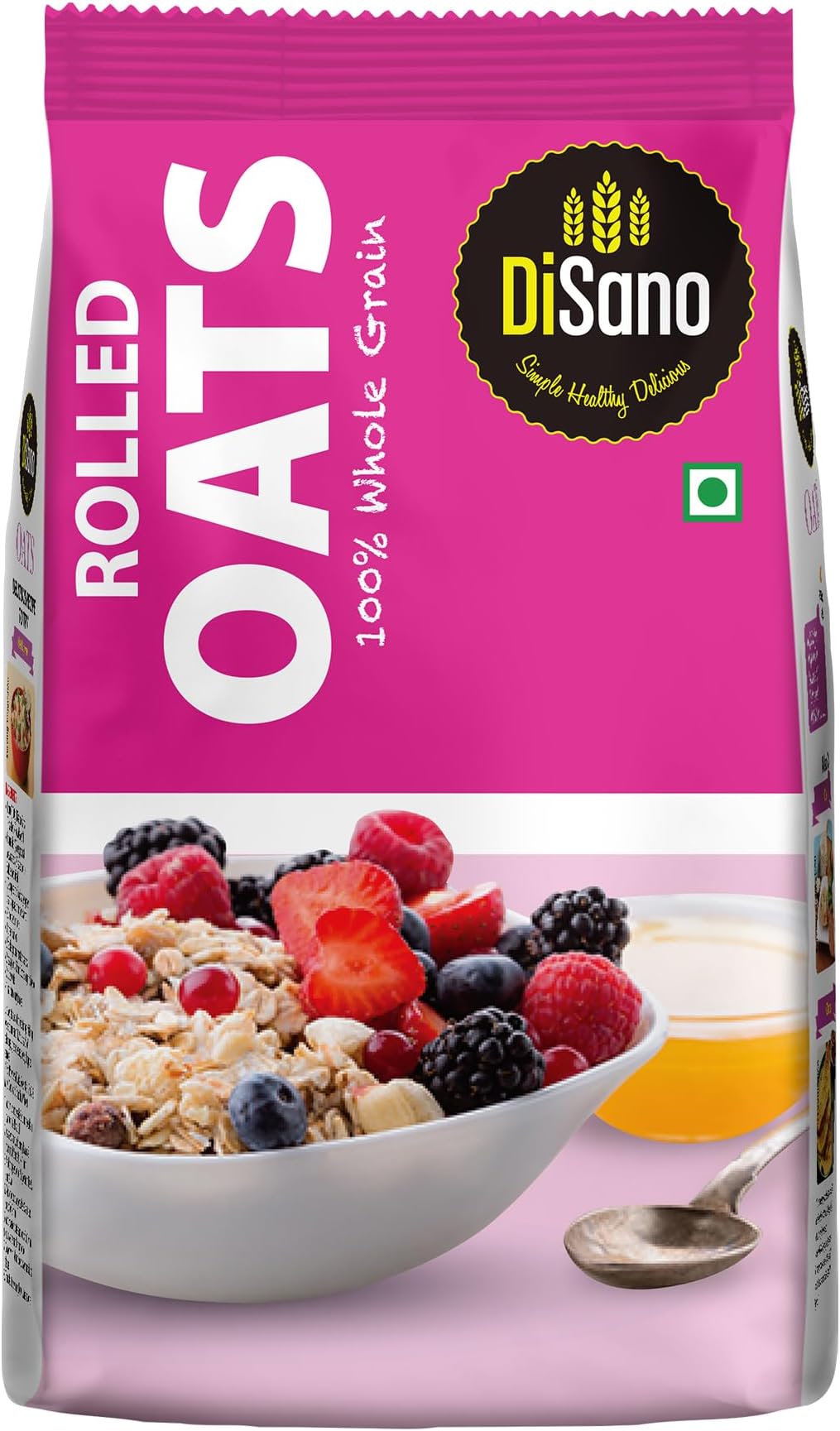 DiSano Rolled Oats (Jumbo) 1kg, High Fibre Breakfast, Wholegrain, Preservative Free, Source of Protein