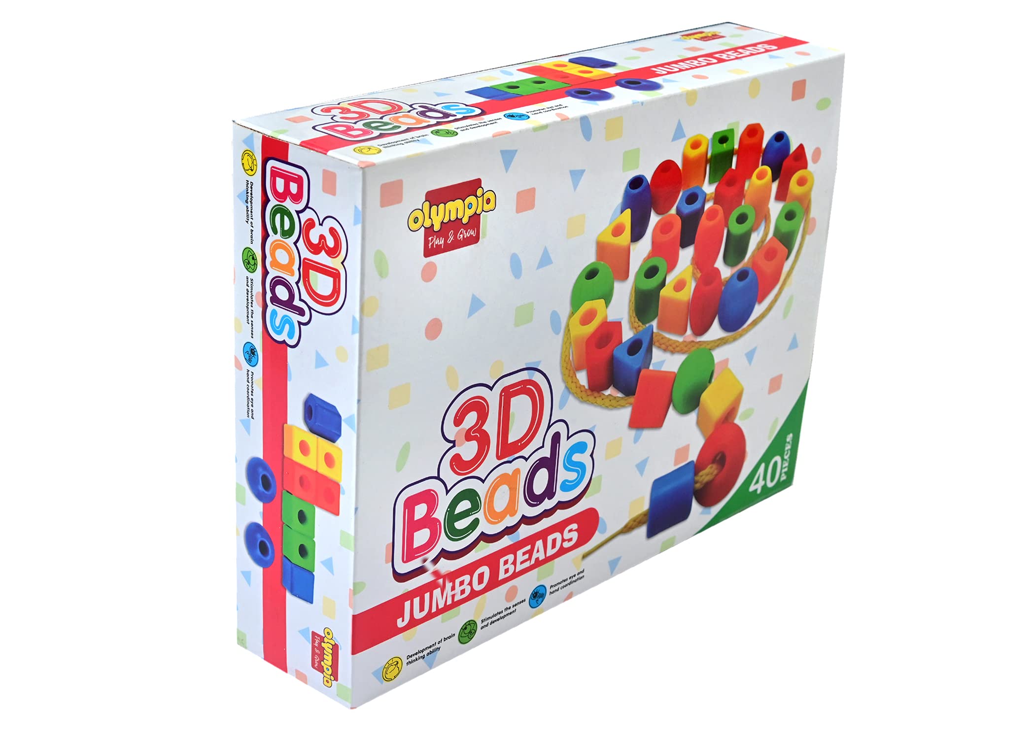 Olympia Games and Toys Jumbo 3D Beads Set (40Pieces) (Thinkig Ability, Senses Development, Hand Eye co-Ordination) (B09HXZ972Q) Amazon Price History, Amazon Price Tracker