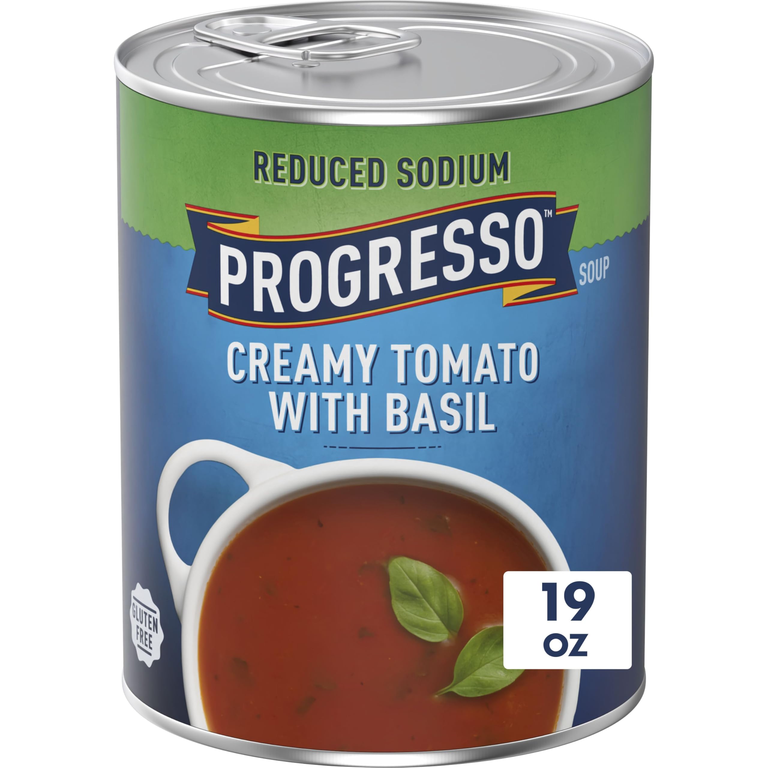 Progresso Reduced Sodium, Creamy Tomato with Basil Soup, Gluten Free, 19 oz