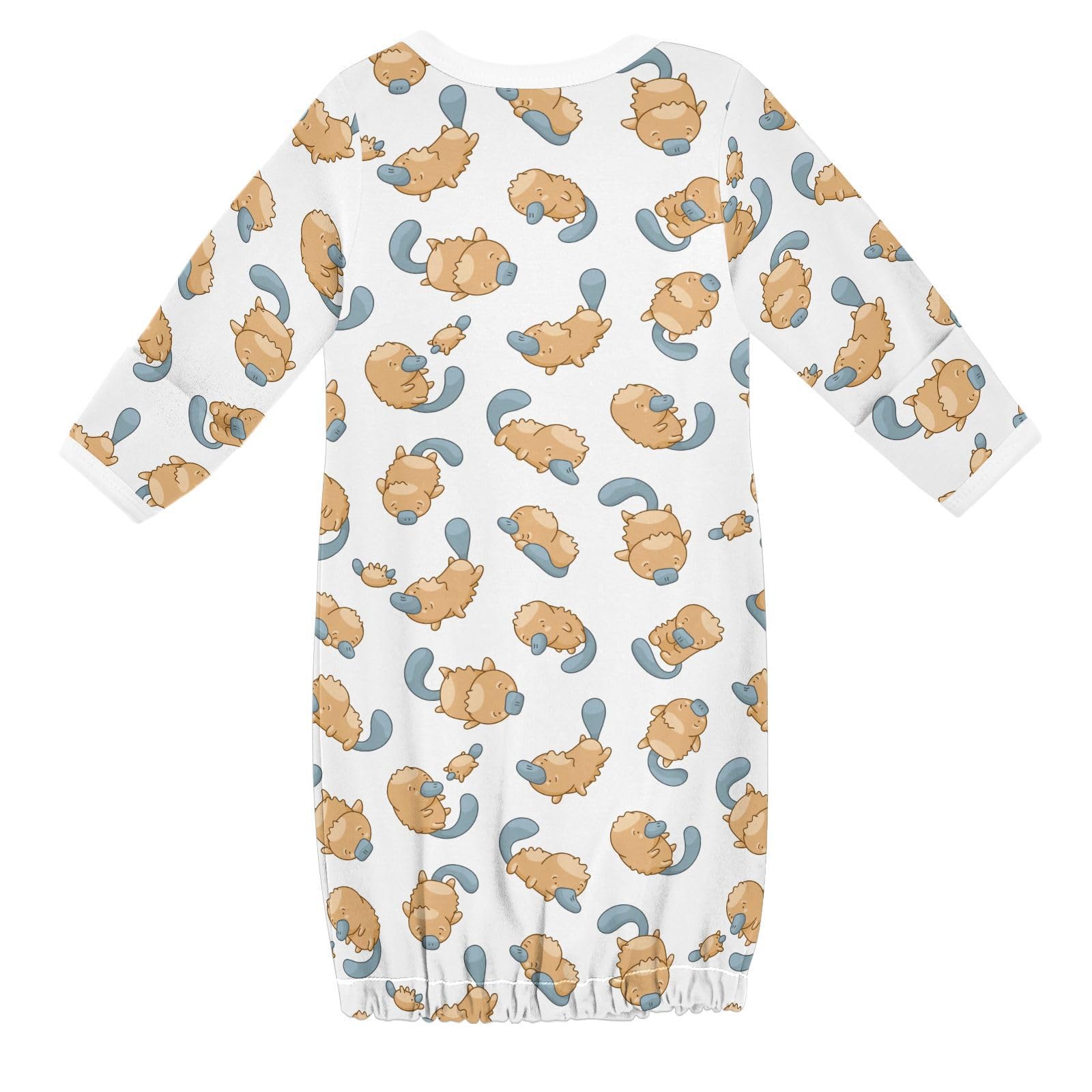 WIFIU Cute Platypus Character Baby Girls Boys Sleeper Gown Cotton Nightgown Long Sleeve, Baby Nightdress Sleeping Clothes for Newborn 6-12 Months Multicolor