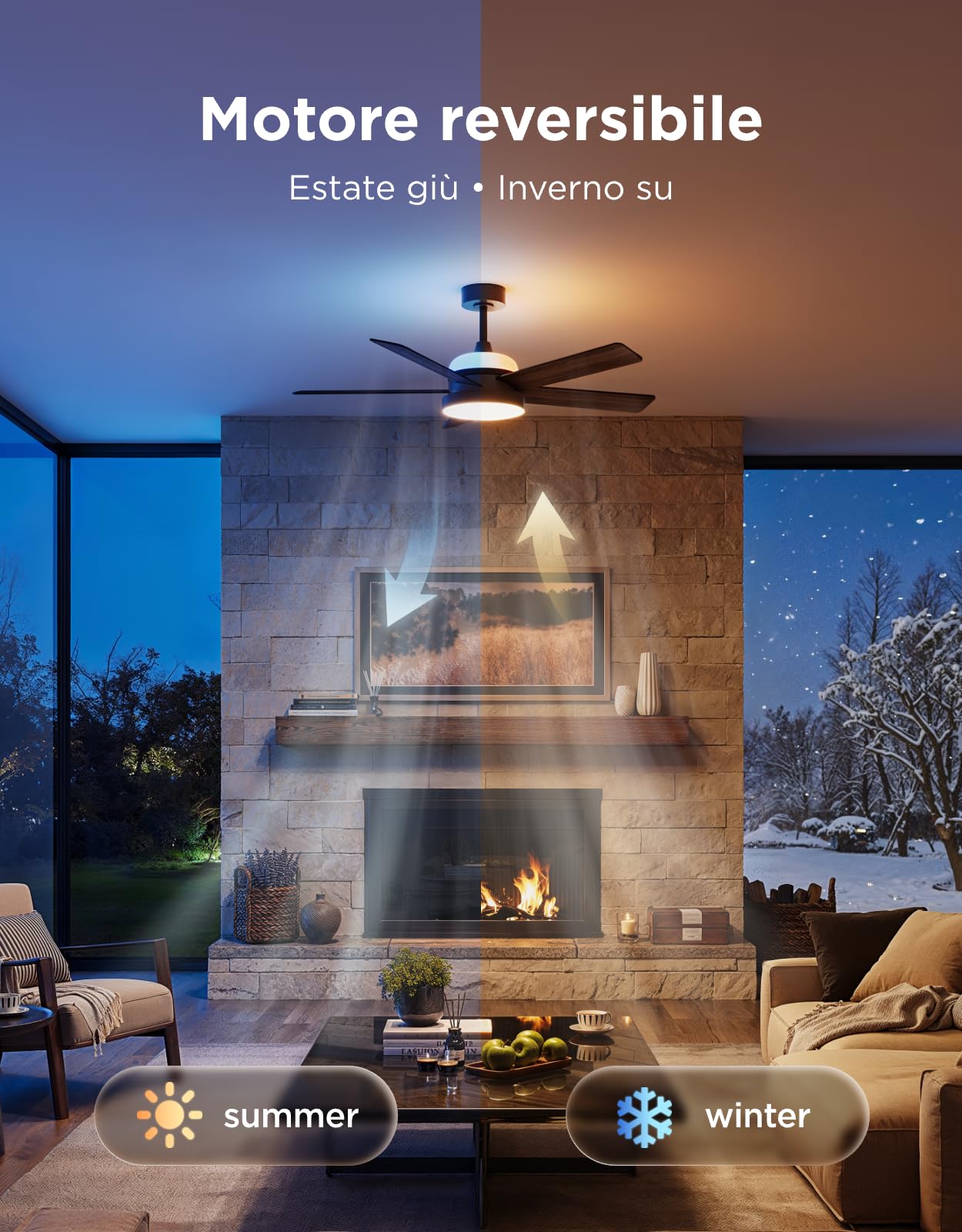 Govee Ventilatore da Soffitto con Luce, RGBIC Smart Ø132cm Lampadario con Ventilatore da Soffitto e Telecomando, 2800 lm, Motore DC reversibile, dimmerabile, per Camera da Letto e Soggiorno