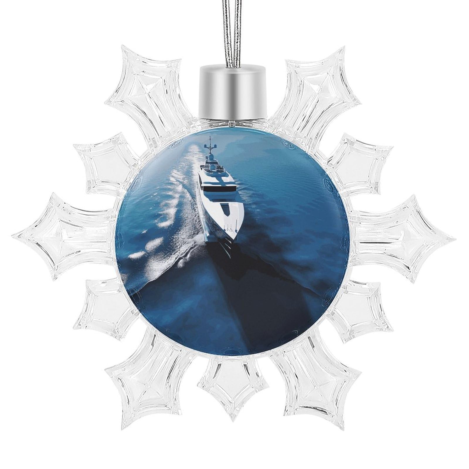 Yacht Snowflake Decorations,Christmas Decorations，Christmas Indoor Winter Wonderland Decor，Hanging Ornaments for Xmas Tree Winter New Year Party Supplies