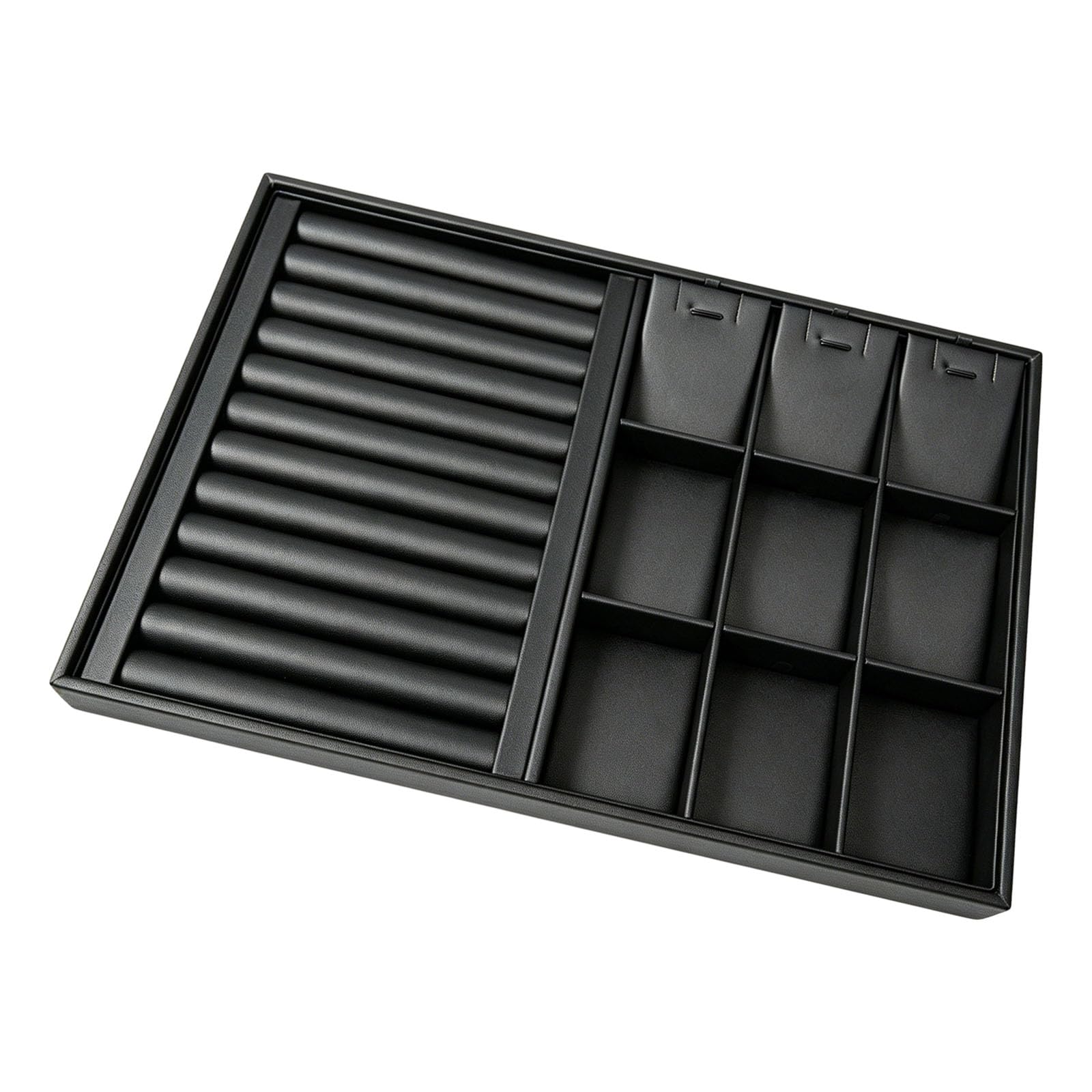 Piceioep Modern Leather Jewelry Display Case Great for Home Use or Commercial Exhibition Needs Jewelry Tray
