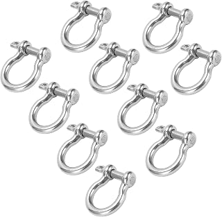 Screw Pin Anchor Shackle, 10Pcs Bow Shackle D Anchor Load Stainless Steel U‑Shape for Camping Hiking Climbing M5
