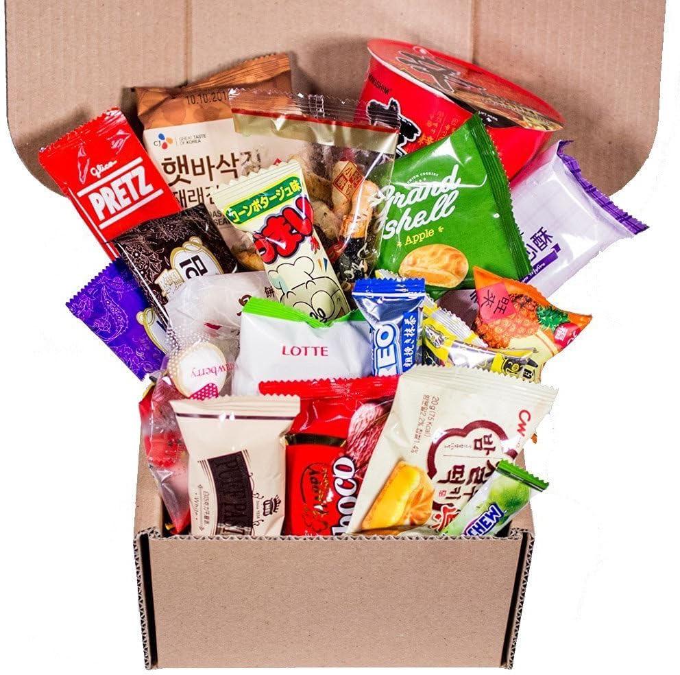 Classic Asian Snack Box | Japanese Snacks Japanese Candy | Korean Snacks | Chinese Snacks | College Care Package| Travel Snacks and Junk Foods (Asian Snack Box, 20 Count)