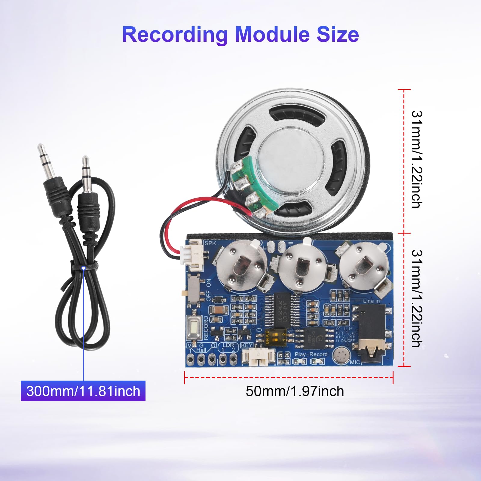 Module Enregistrement Vocal Enregistrable avec Clavier, Microphone et Bouton de Lecture pour Cartes de vœux