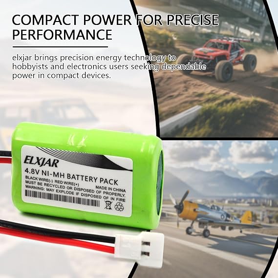 Coonyard (2-Pack) 4.8V 150mAh Ni-MH Battery for DYNB0008 1/24 RC Cars