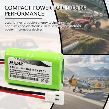 Coonyard (2-Pack) 4.8V 150mAh Ni-MH Battery for DYNB0008 1/24 RC Cars