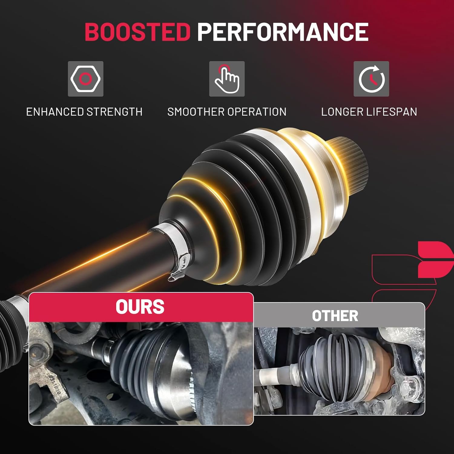 BDFHYK NCV23033 CV Axle Shaft Assembly Front Left/Right Compatible with Audi A4 Quattro 2013-2016; Compatible with Audi A5 Quattro 2012-2017; Compatible with Audi allroad 2013-2016, Replaces NCV23033