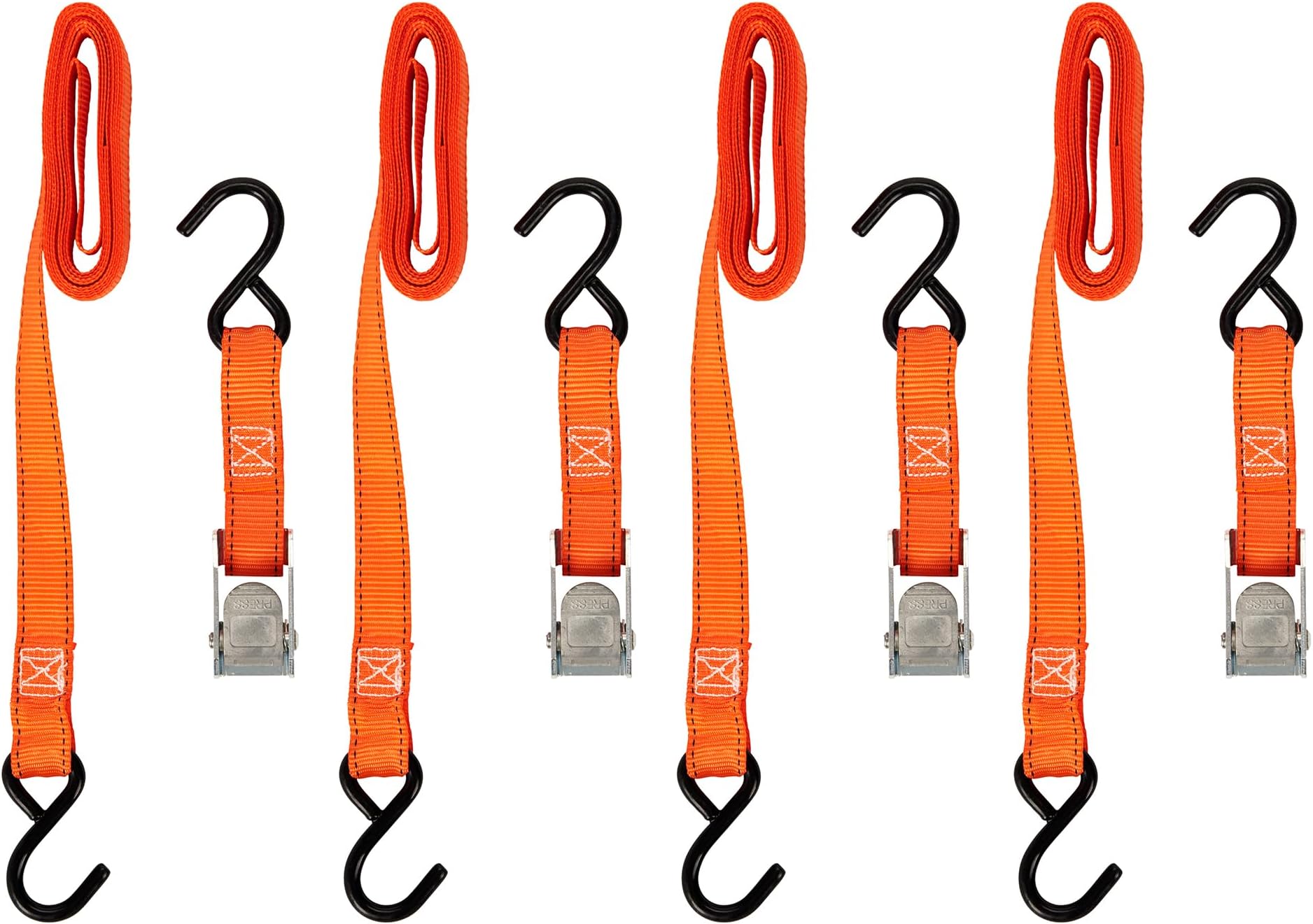 Keeper HAMPTON PROD – 1''x 10' Cam Buckle Tie-Down, 4 Pack - 300 lbs. Working Load Limit and 900 Break Strength, Medium